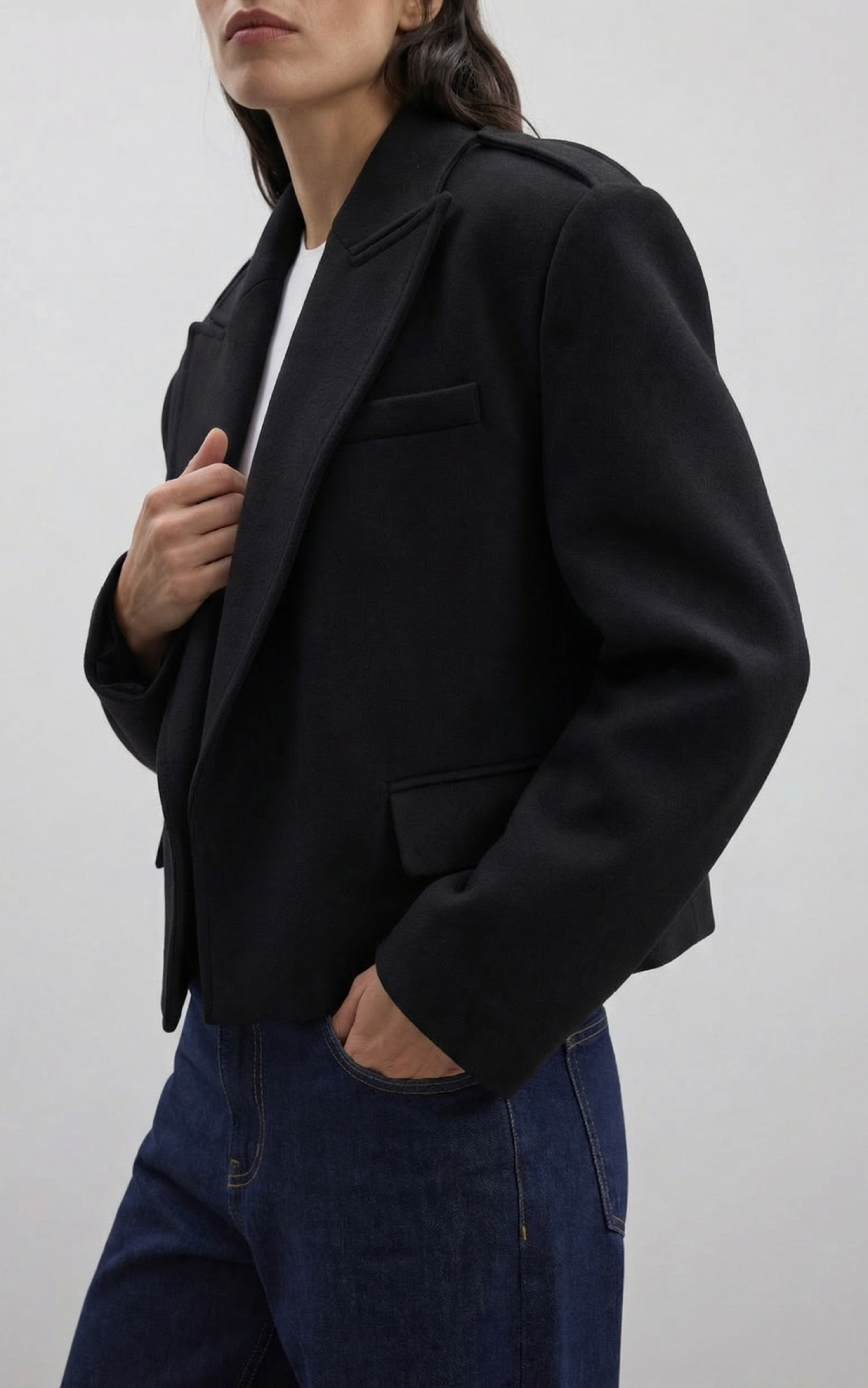 ARISS Cropped Woolen Coat