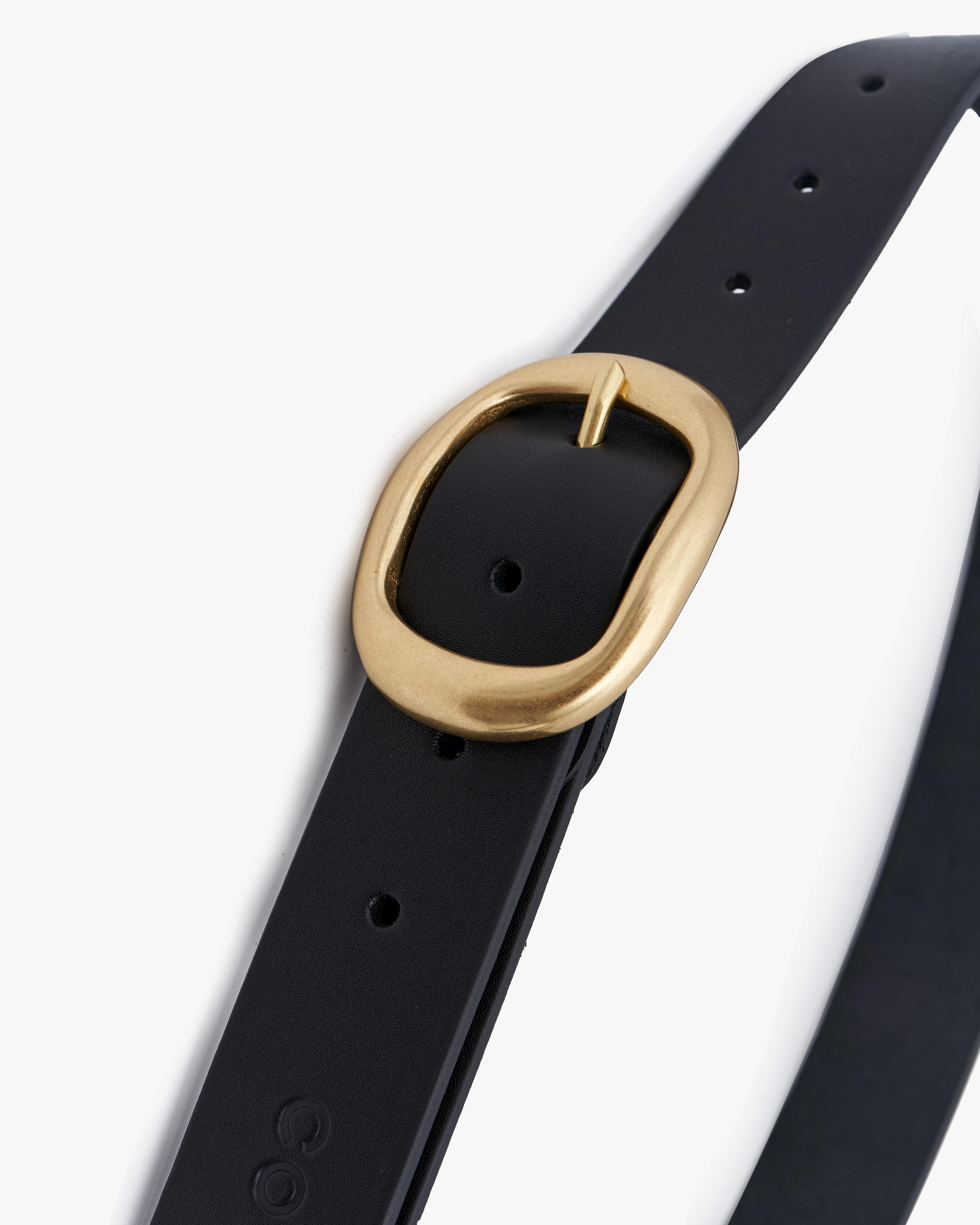 Smooth Leather Wide Belt - Black | COOSH