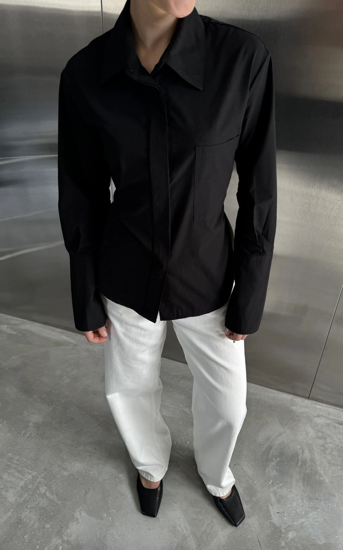 Fitted Shirt with Decorative Tie Belt