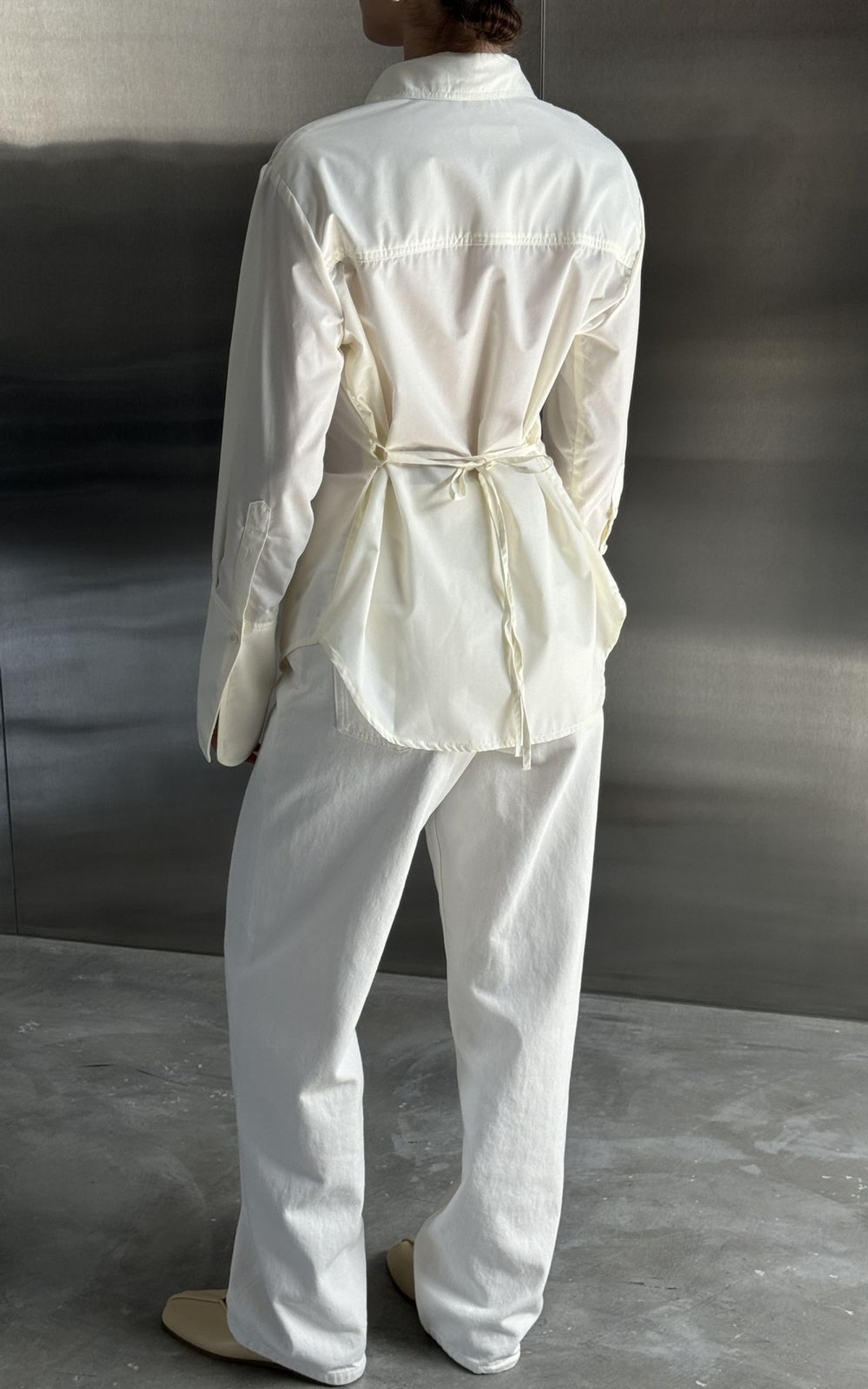 Fitted Shirt with Decorative Tie Belt