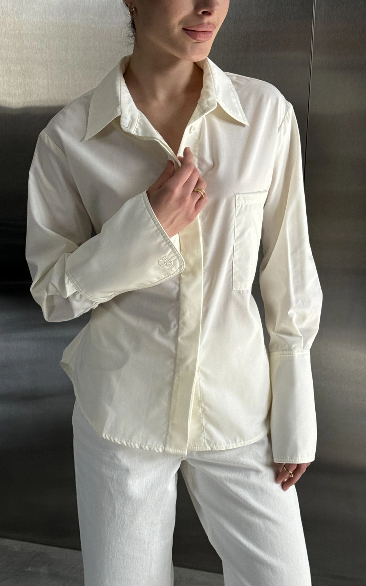 Fitted Shirt with Decorative Tie Belt