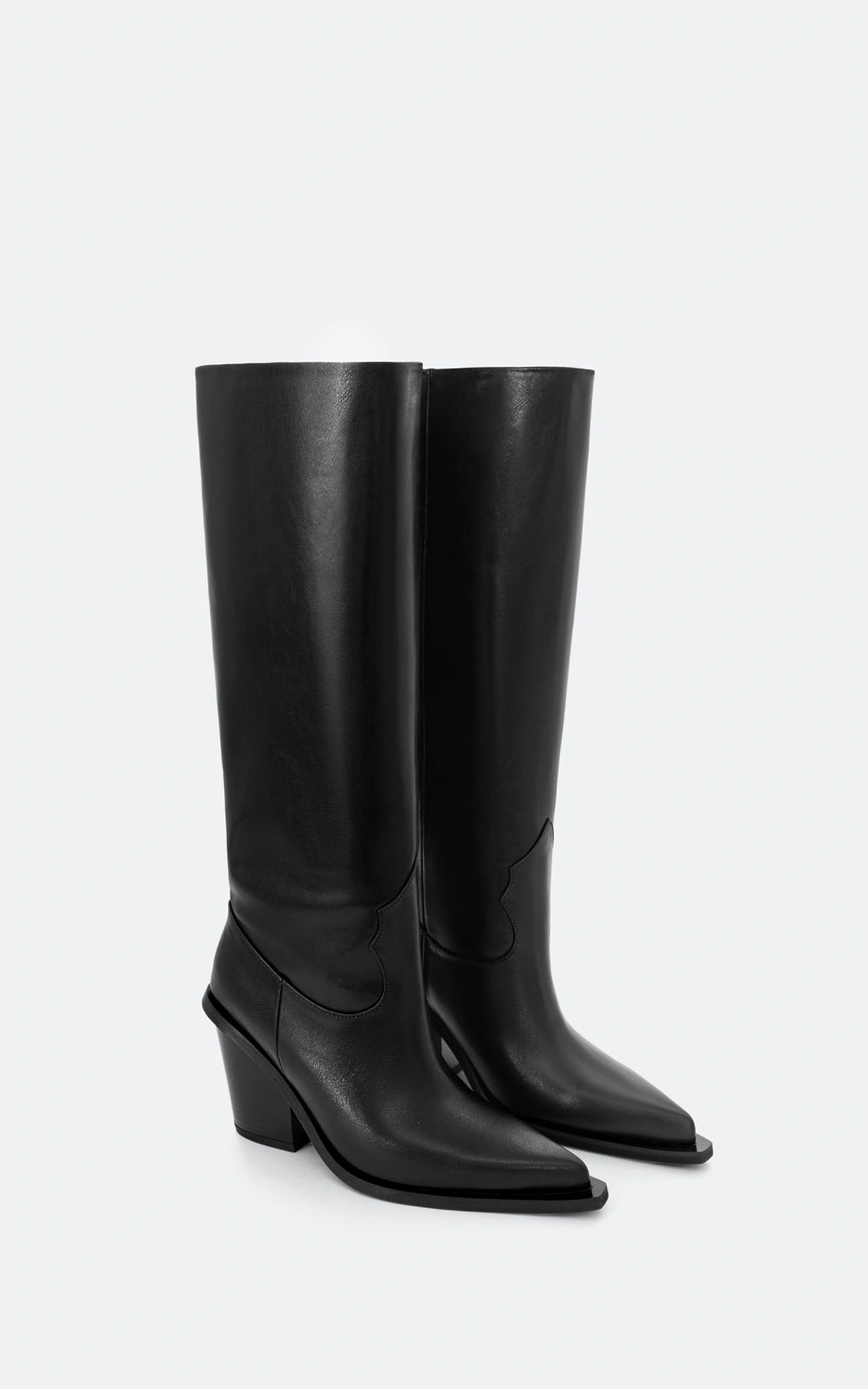 Leather Knee High Cowboy Boots
