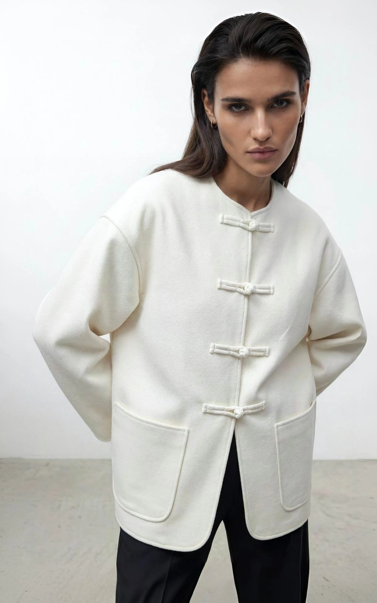 Asian-Inspired Cropped Coat SAYA