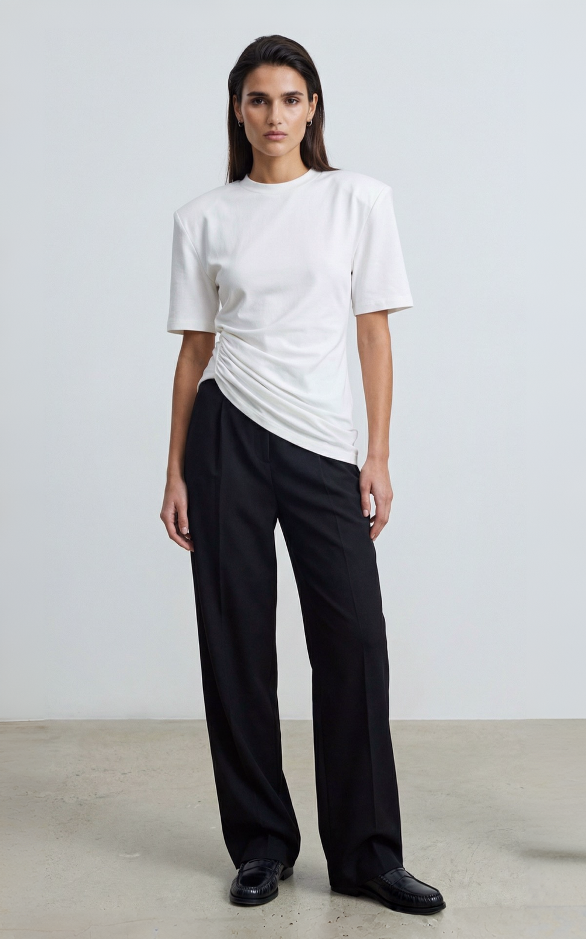 Fitted Padded Shoulder T-shirt