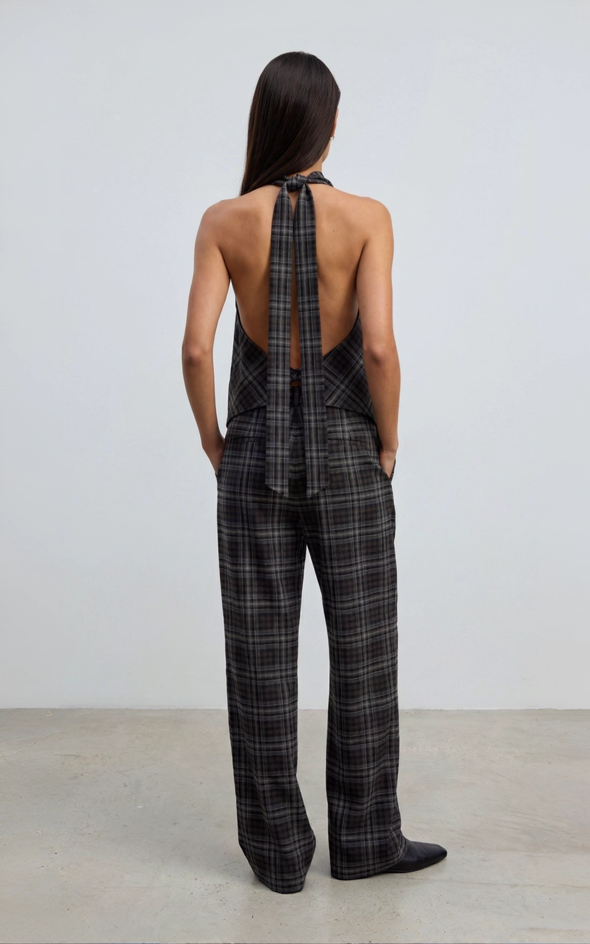 Straight-Leg Tartan Trousers