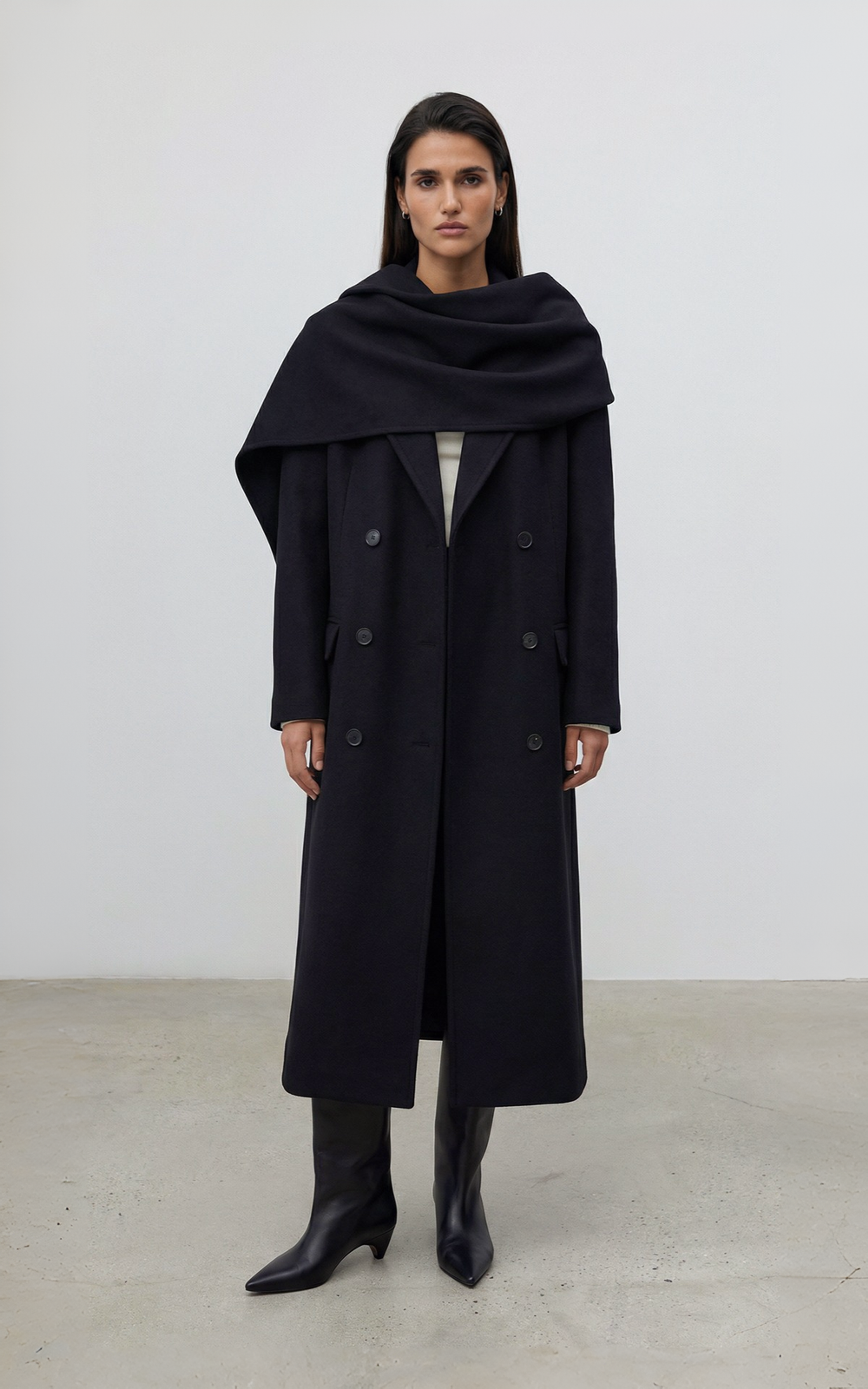 Пальто BOYFRIEND’S зі знімним шарфом-кейпом