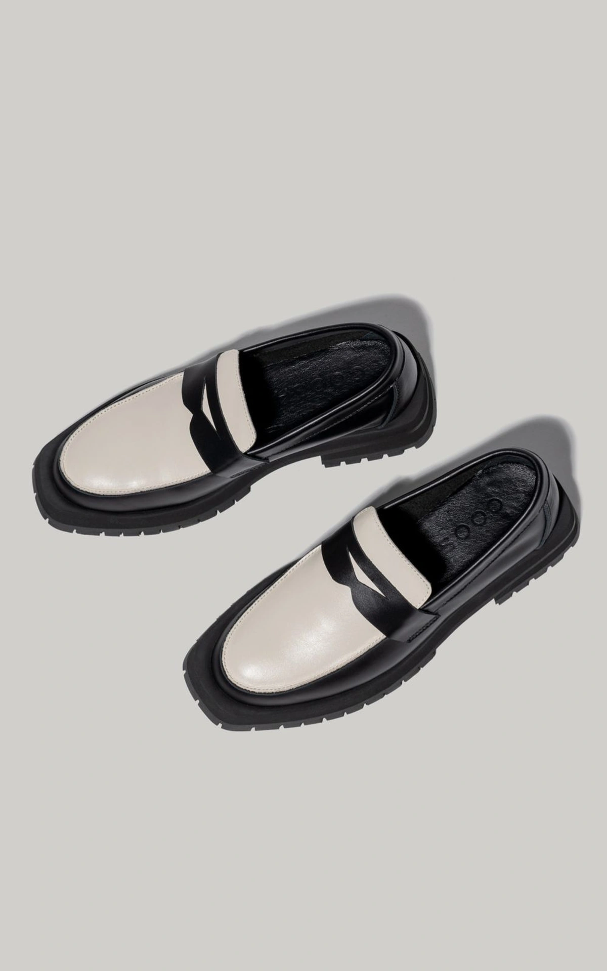 Leather Loafers with Decorative Insert