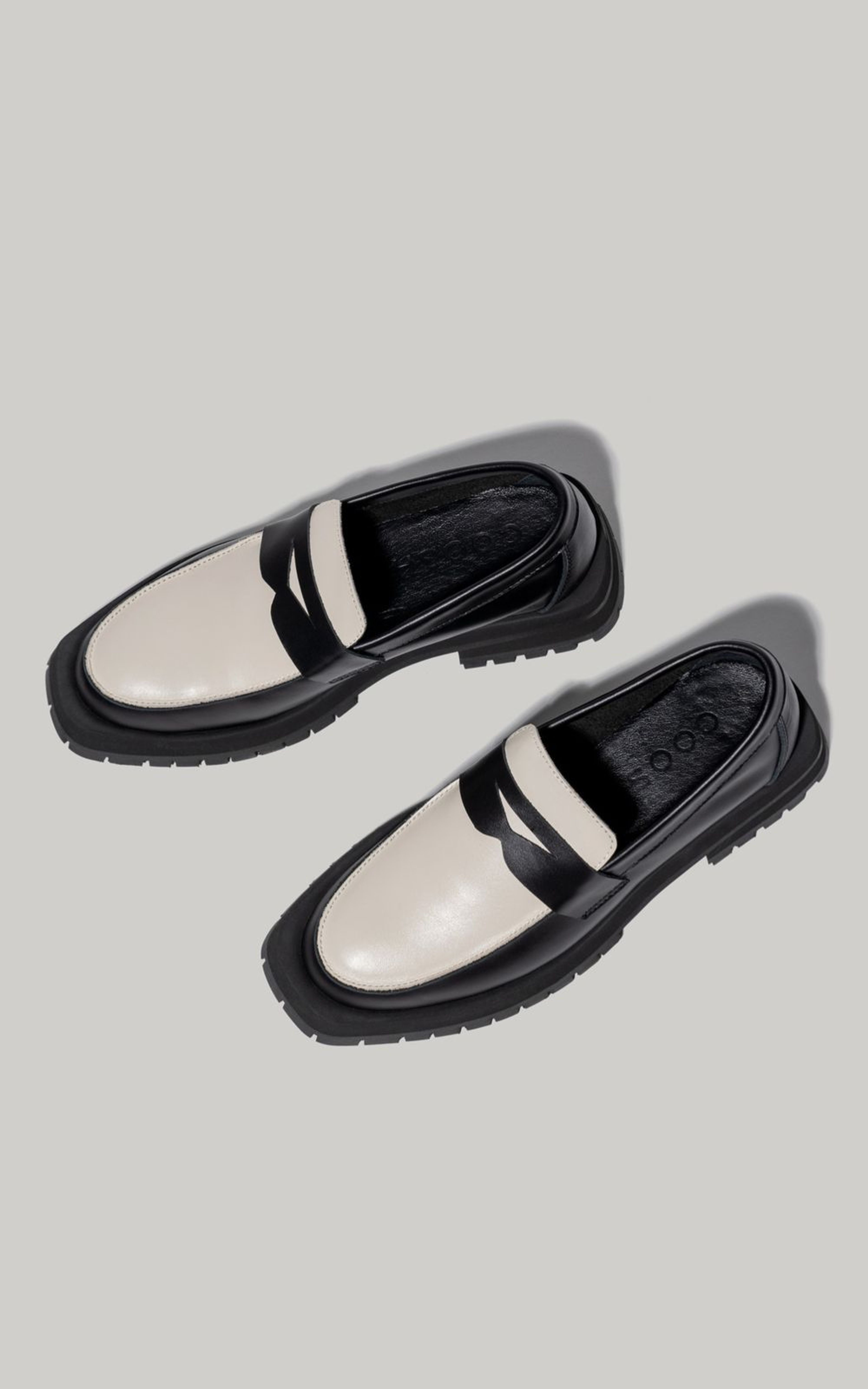 Leather Loafers with Decorative Insert