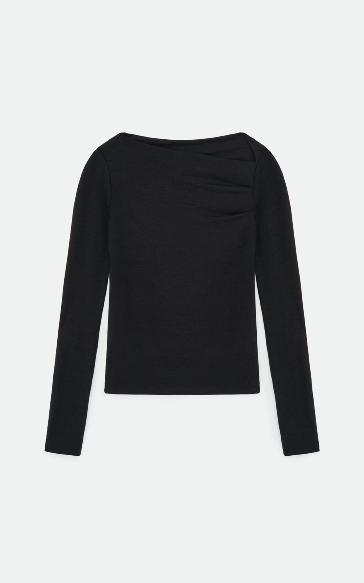Asymmetric Neck Cotton Longsleeve