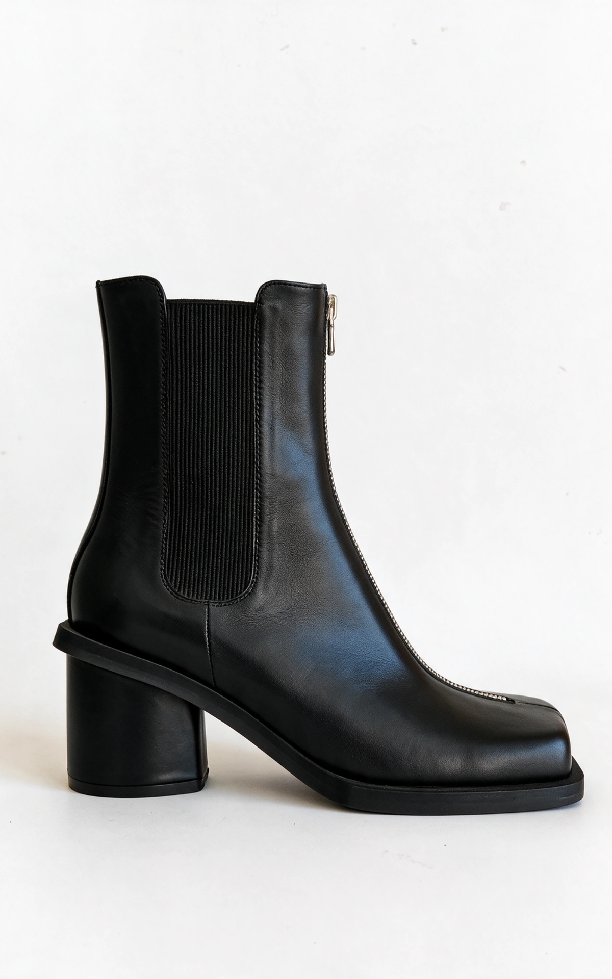 Leather Ankle Boots RUNE with Statement Zip