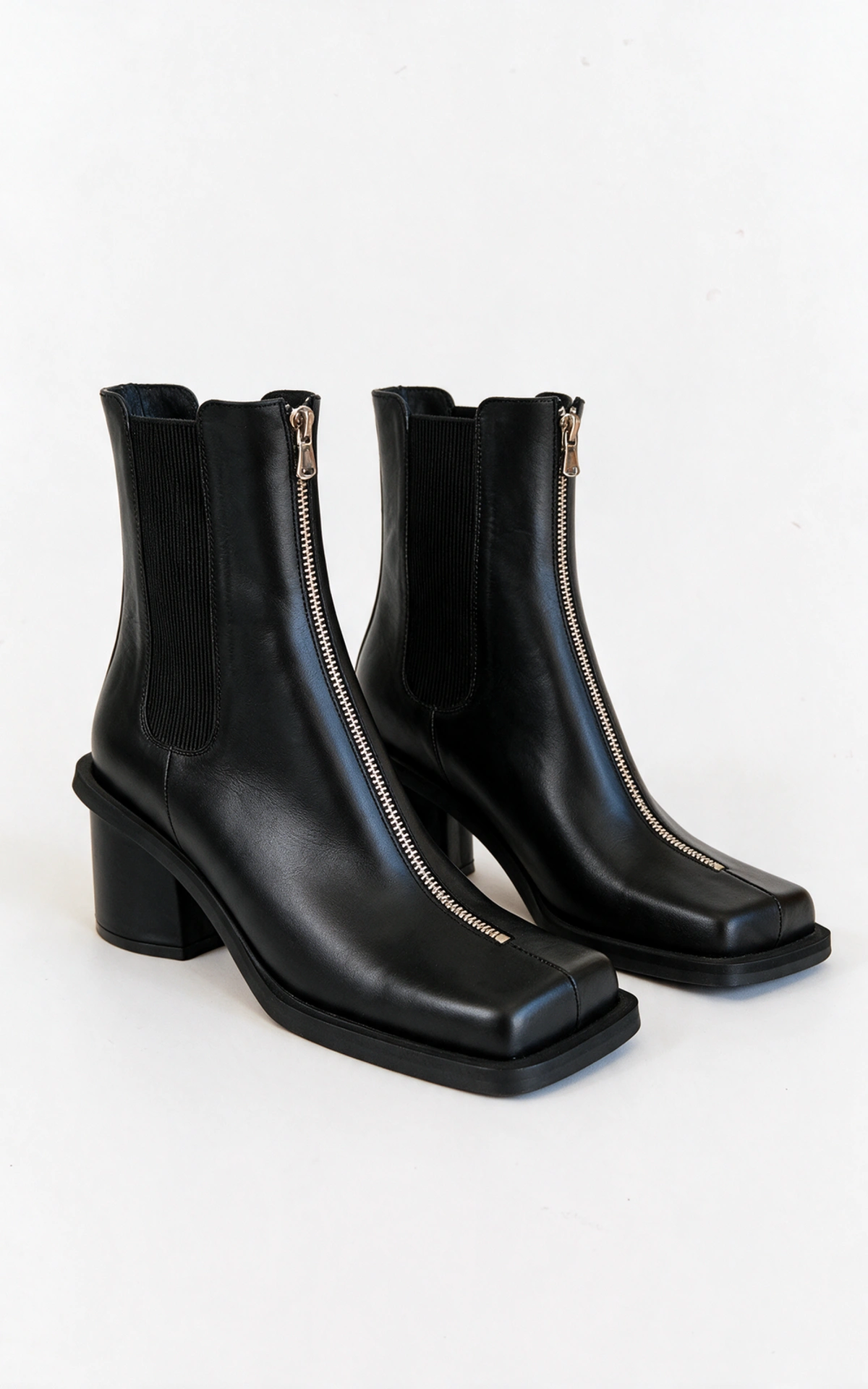 Leather Ankle Boots RUNE with Statement Zip