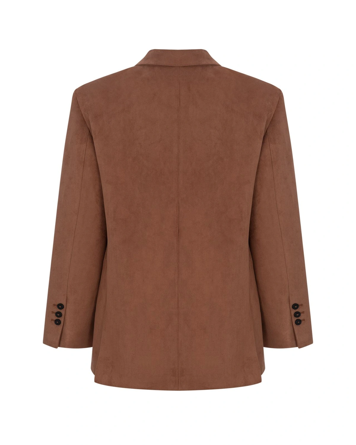Premium Faux Suede Single-Breasted Blazer 