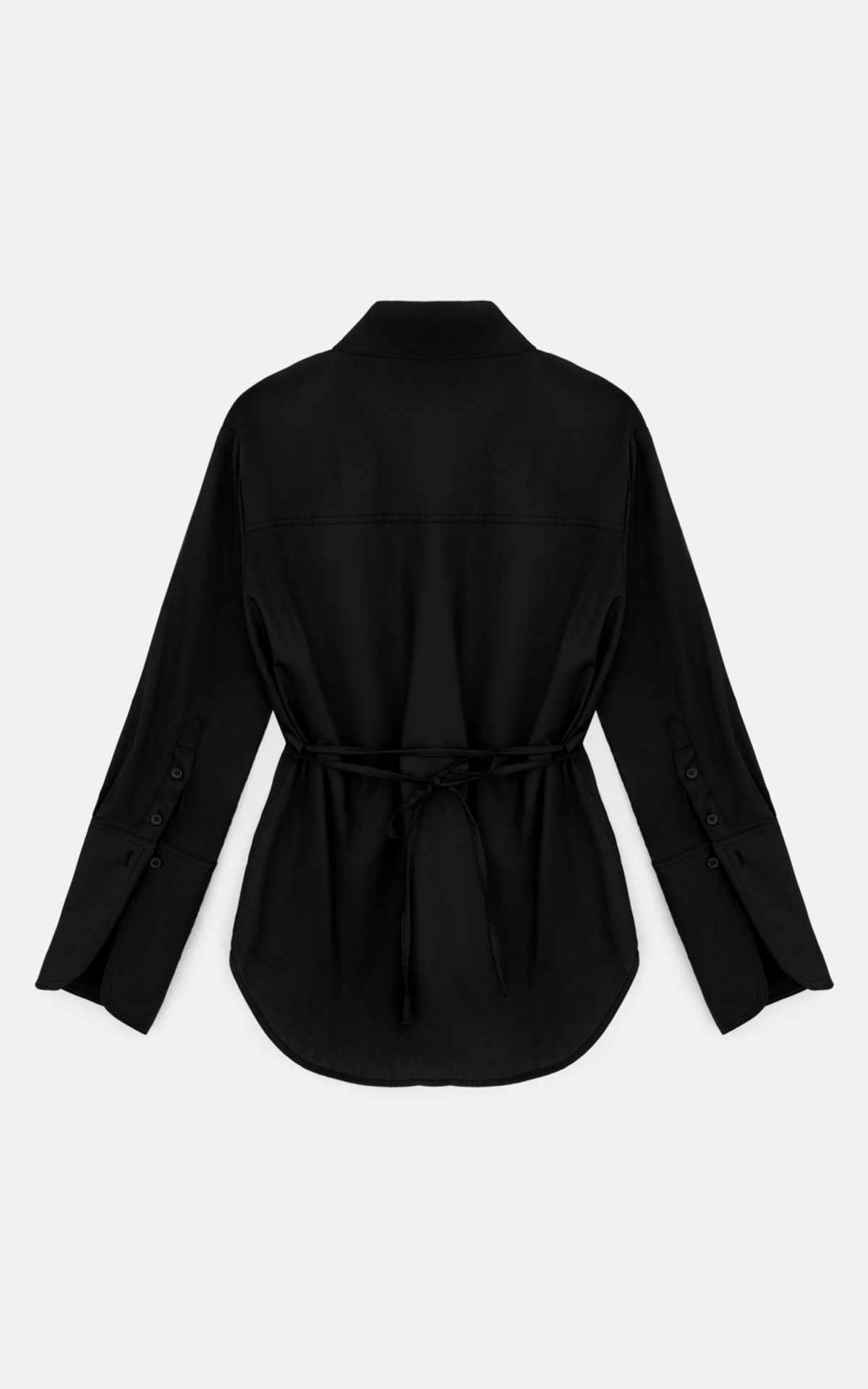 Fitted Shirt with Decorative Tie Belt