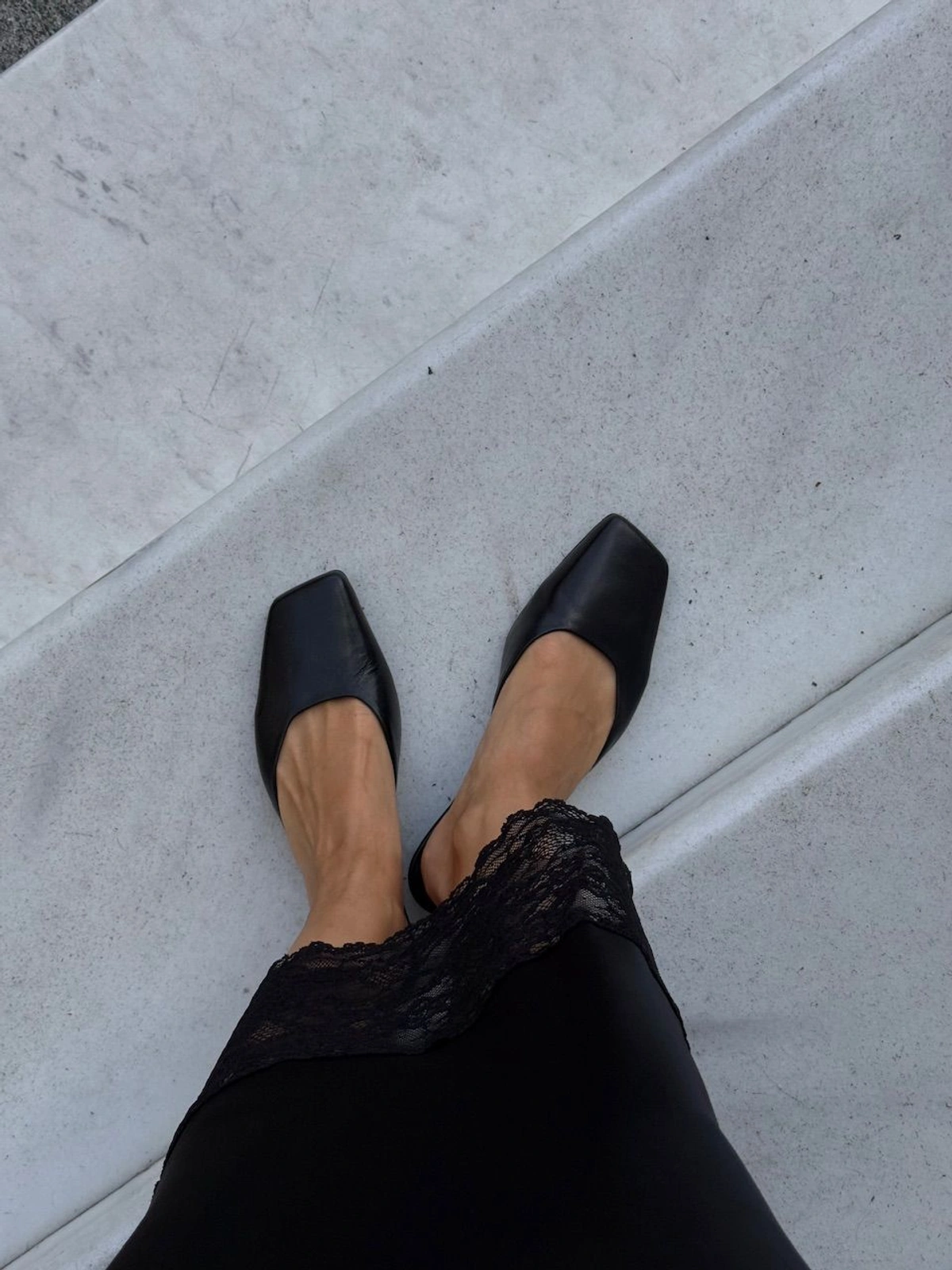 AME Leather Mules with Asymmetric Toe - Black | COOSH
