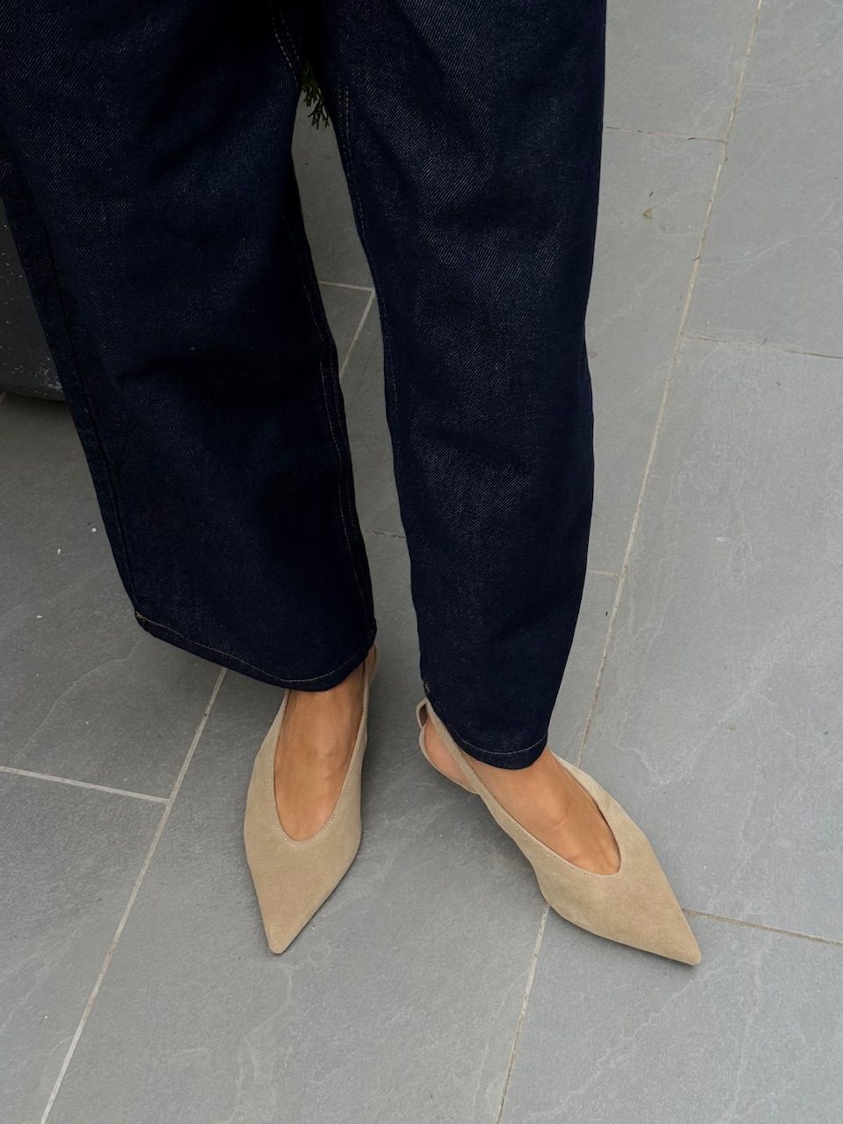CONSTANCE Suede Slingbacks with Pointed Toe