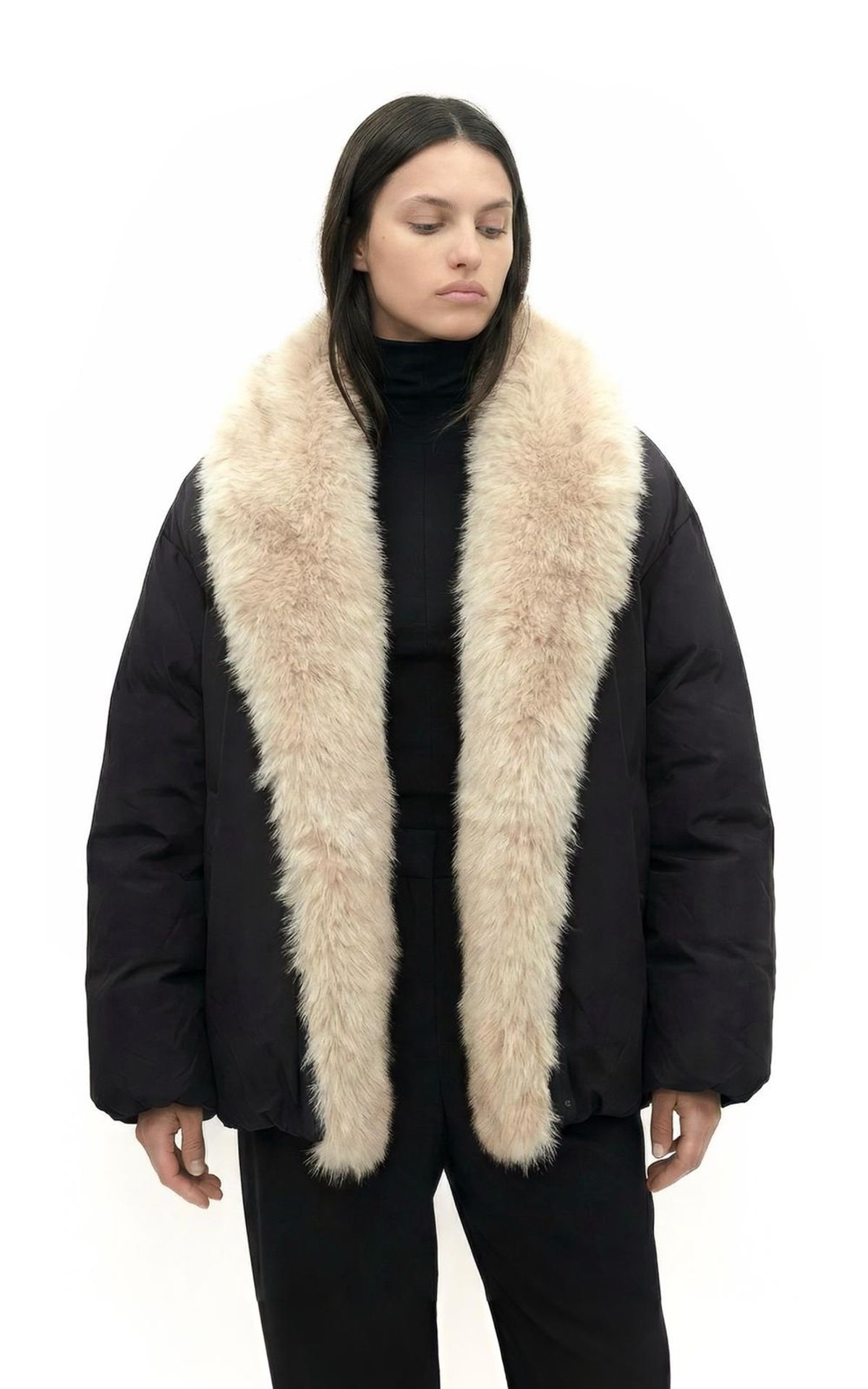 Short Parka with Detachable Fox Fur Collar