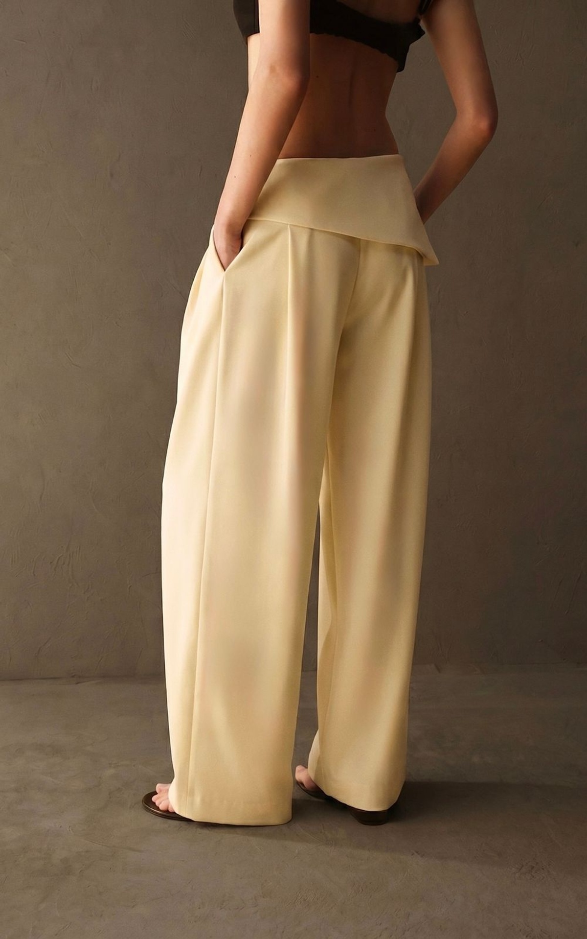 CLARK Palazzo Pants with Asymmetric Waistband