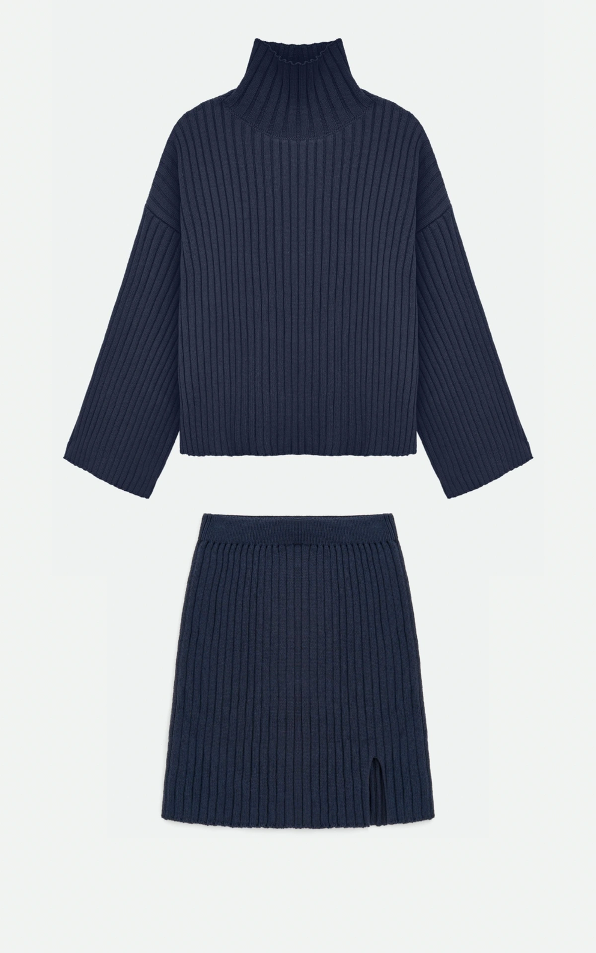 Knitted Matching Set with Sweater and Mini Skirt