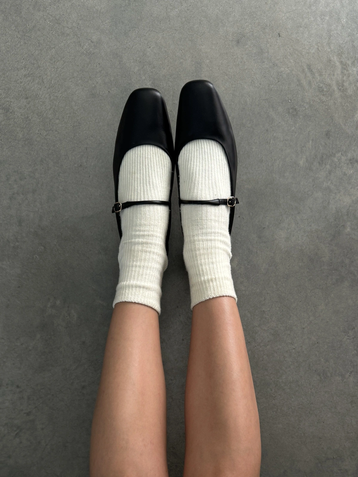 MARY JANE Leather Ballet Flats 