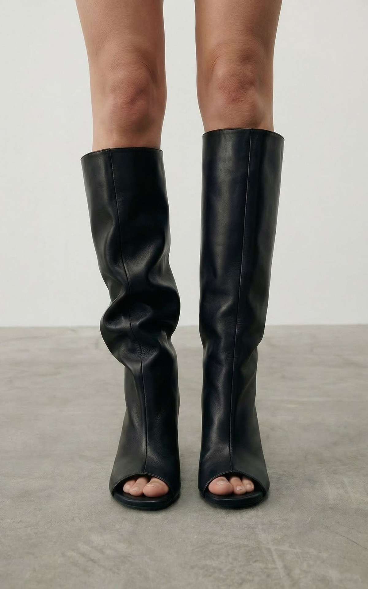 Leather SAFARI BOOTS with Open Toe