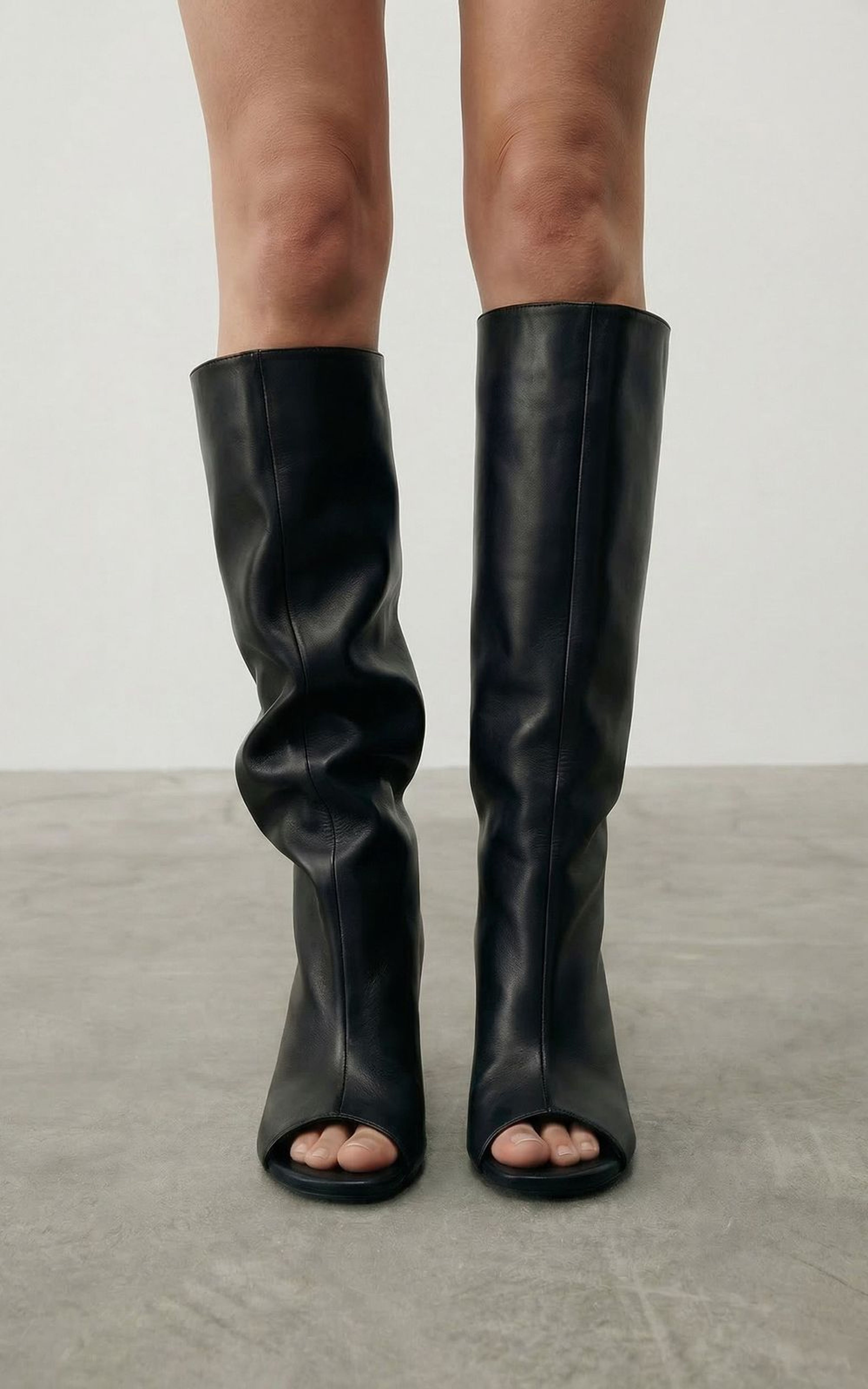 Leather SAFARI BOOTS with Open Toe