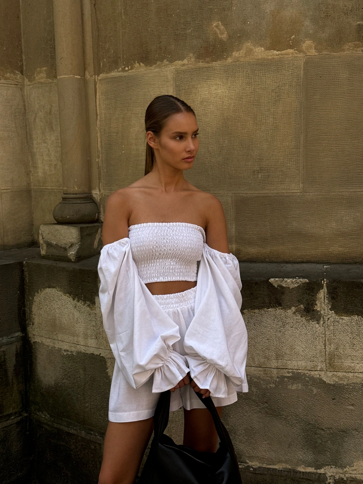 Elastic Top and Shorts Matching Set