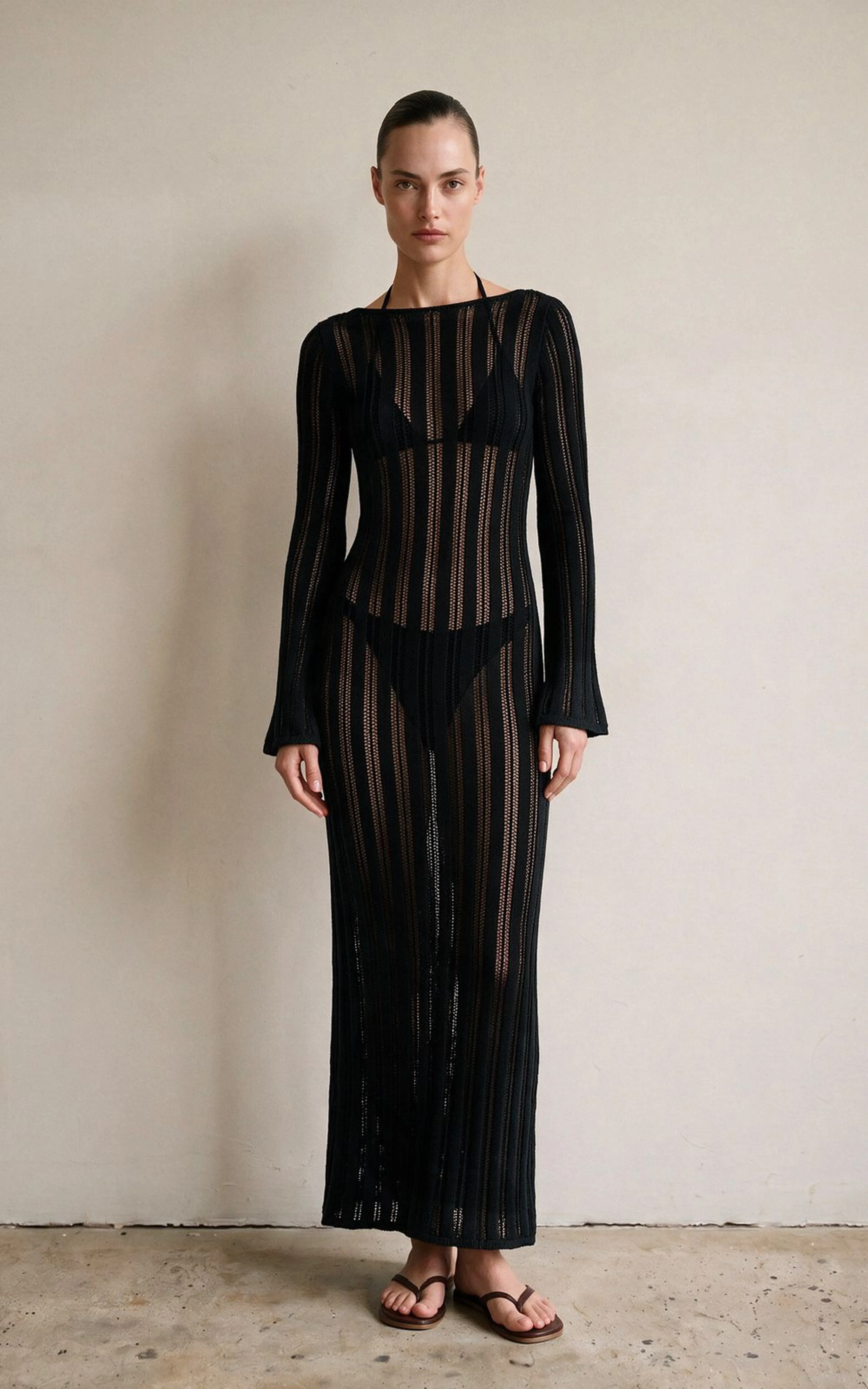 Hollow Knit Maxi Dress