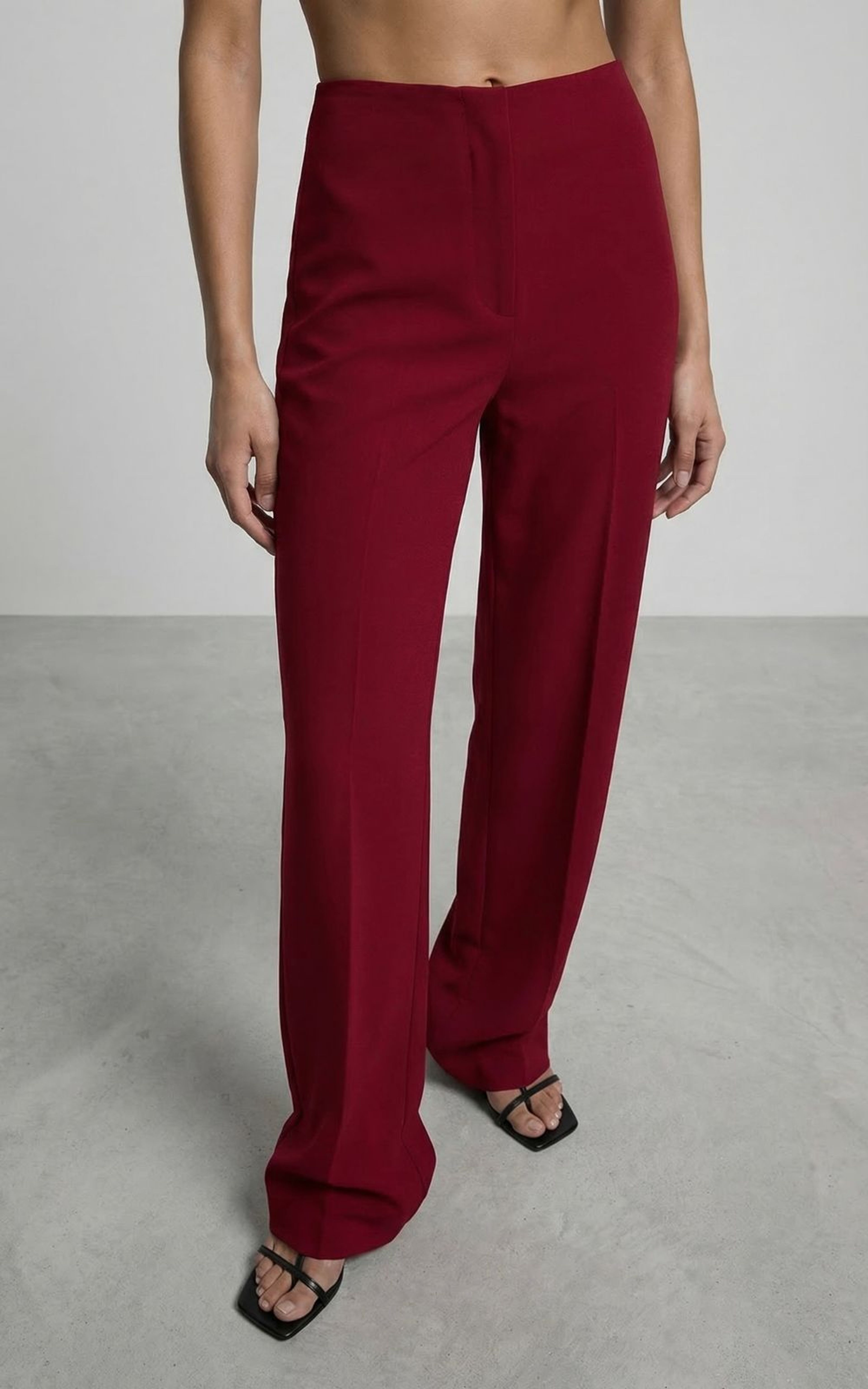 Fitted Trousers with Front Creases