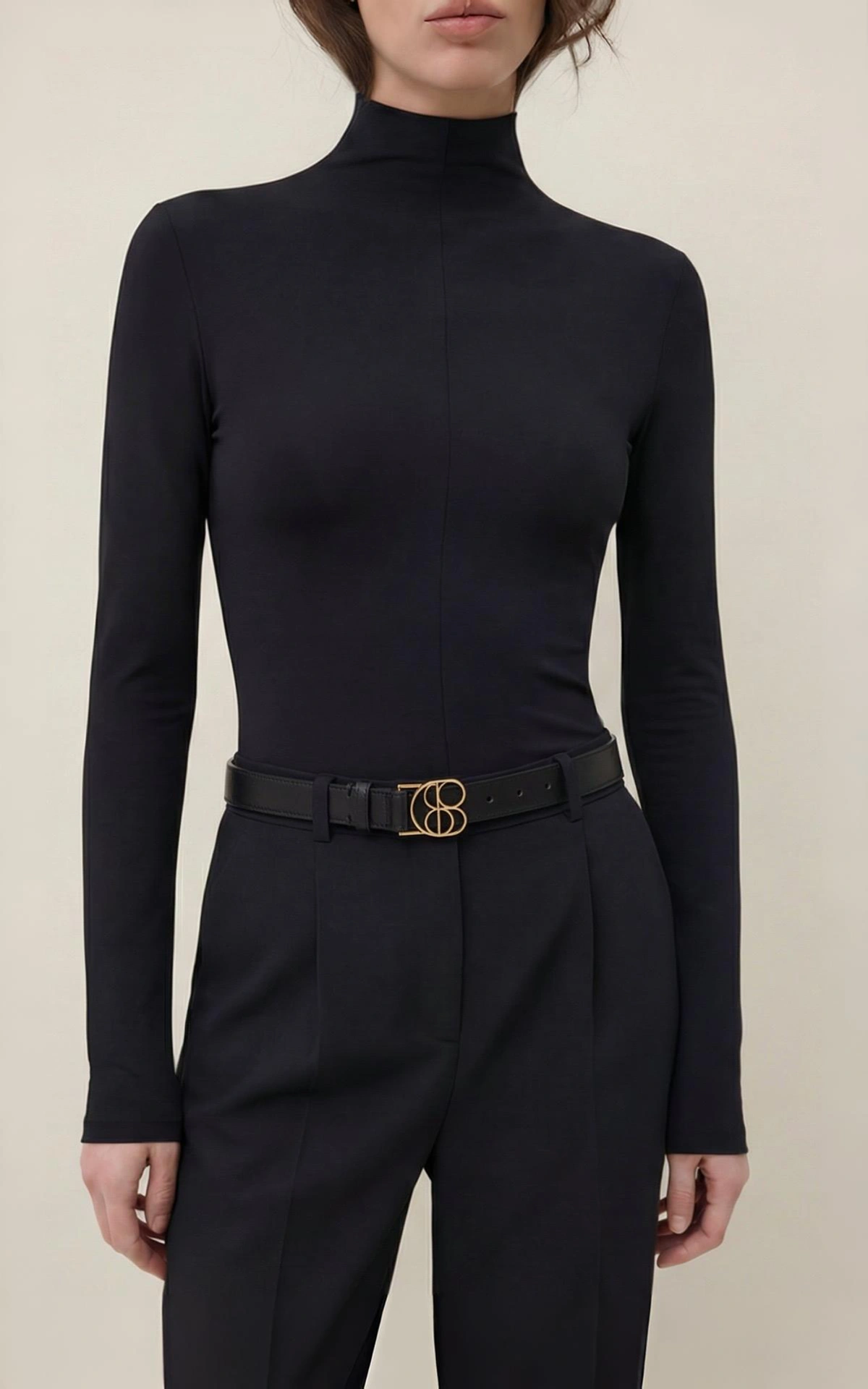 Leather Belt with Branded Buckle