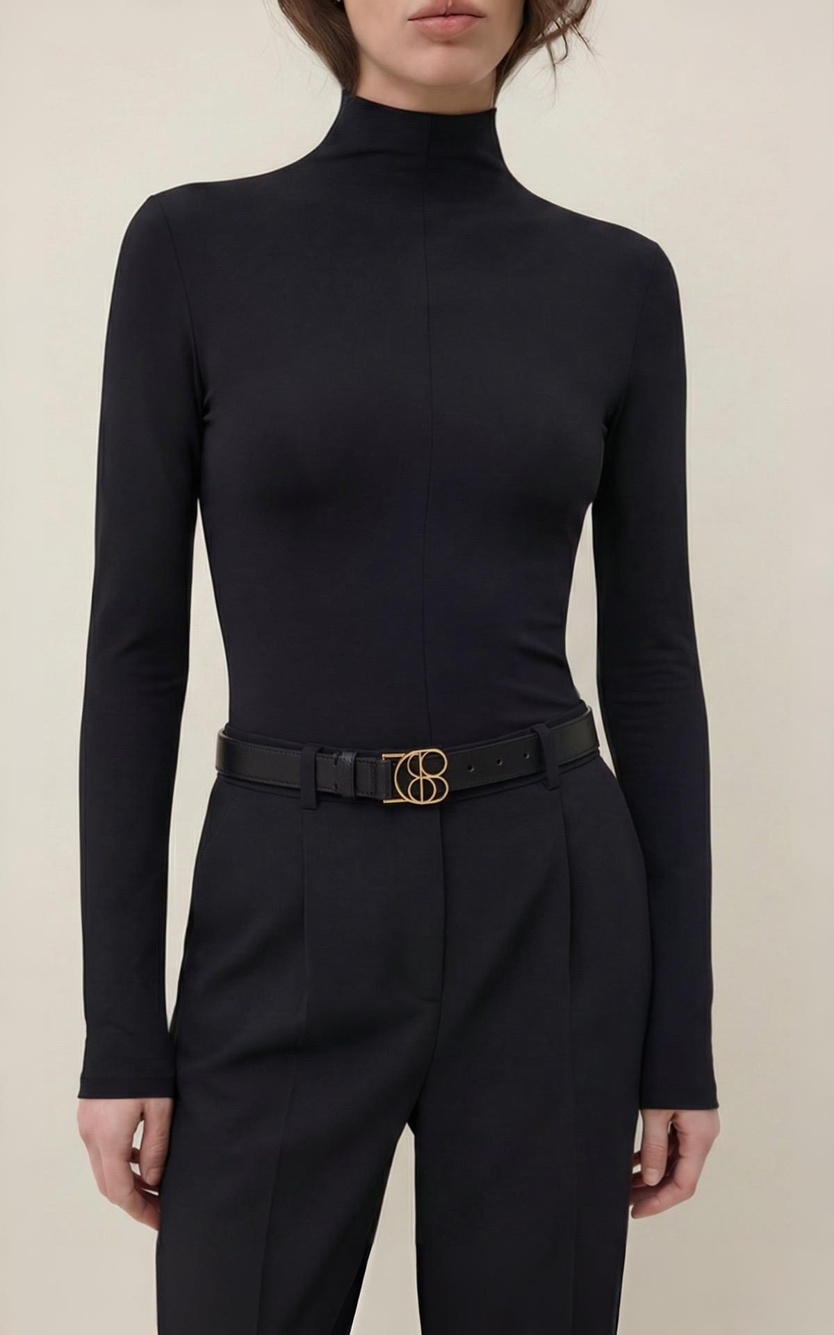 Ремінь шкіряний із брендованою пряжкою