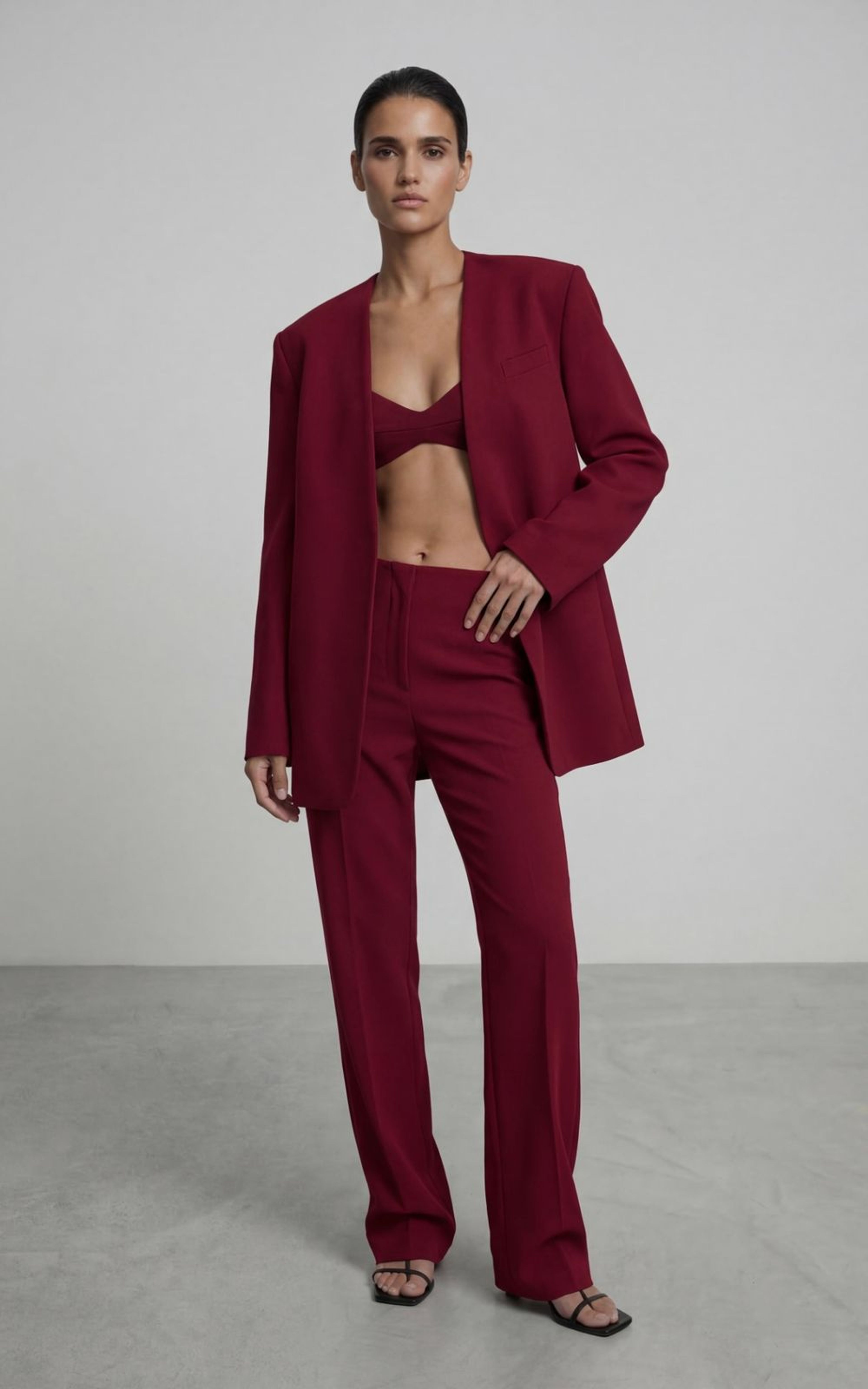 Collarless Tailored Jacket