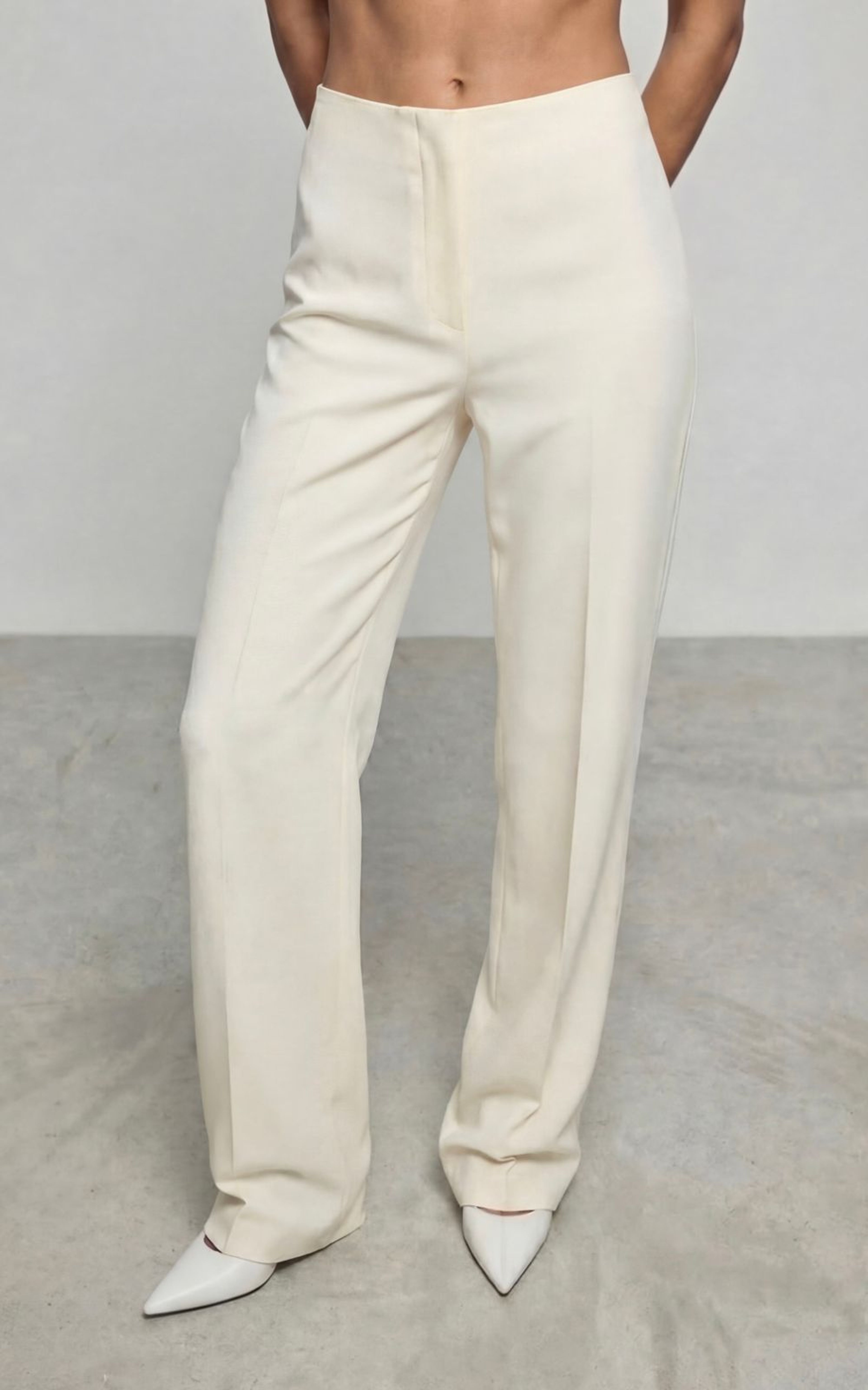 Fitted Trousers with Front Creases