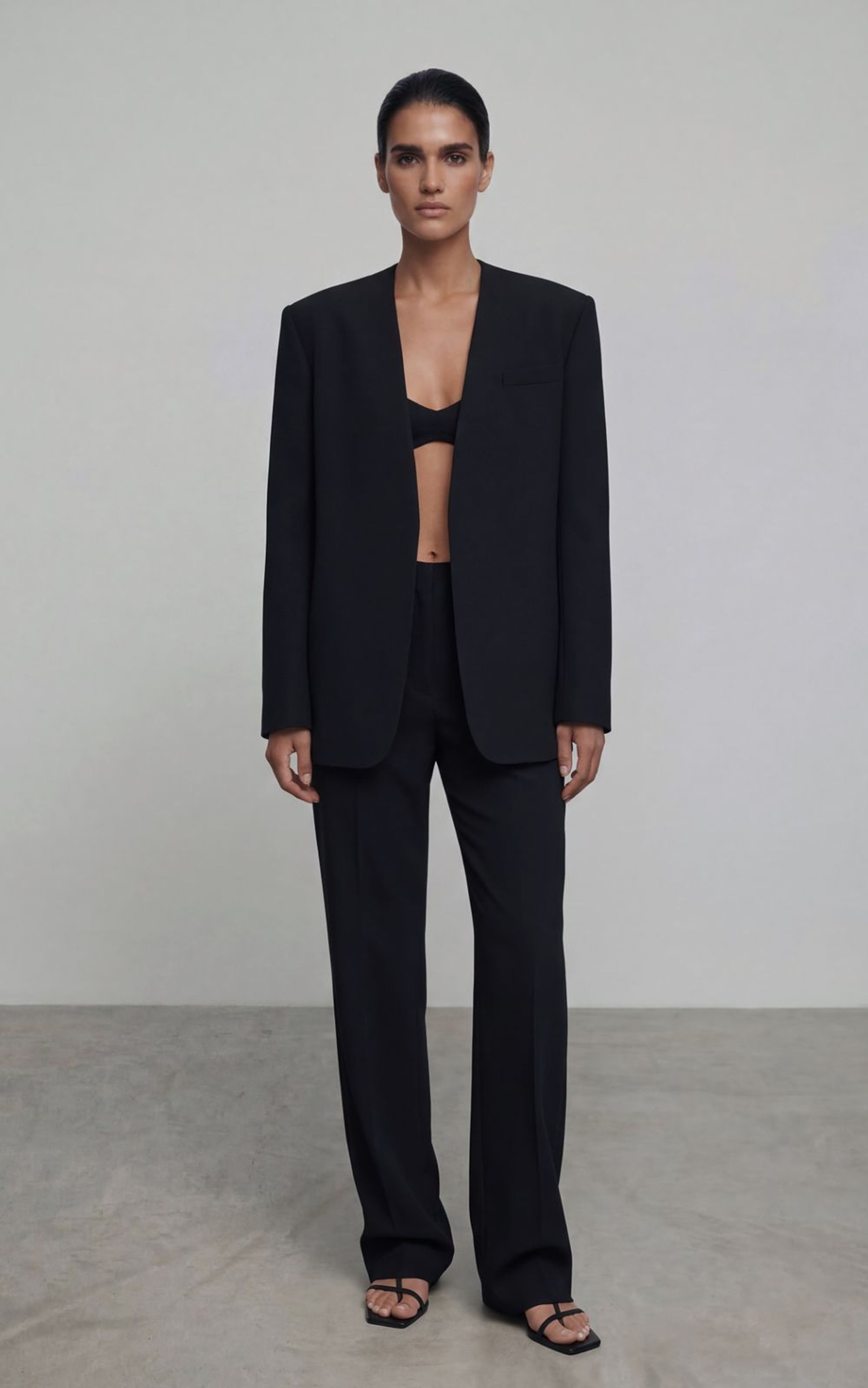 Fitted Trousers with Front Creases