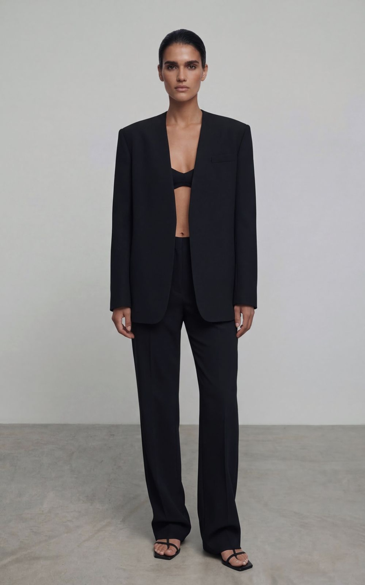 Fitted Trousers with Front Creases