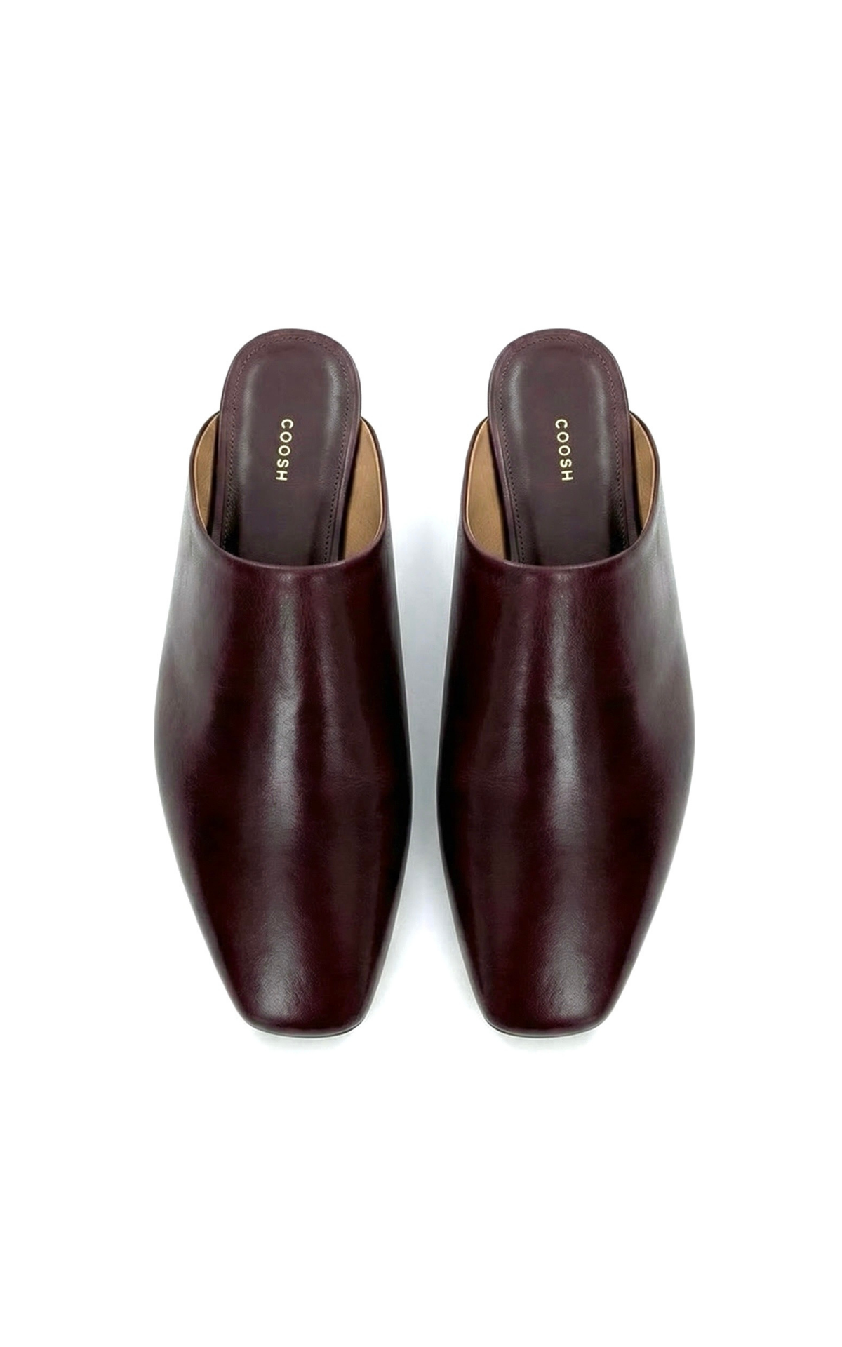 Square-Toe Leather Mules ALMA - Chocolate | COOSH