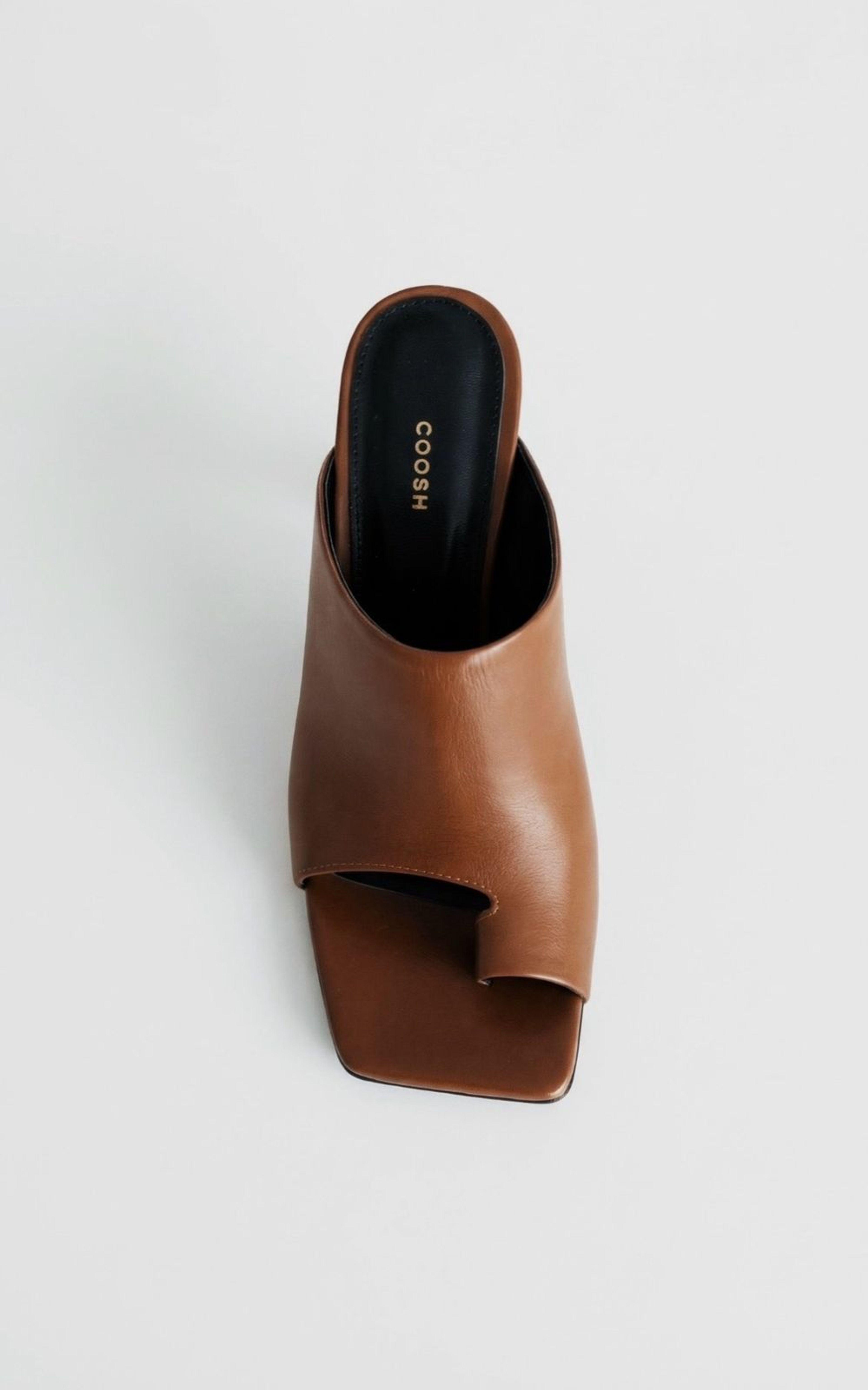 Leather Geometric Heeled Mules BRUNA