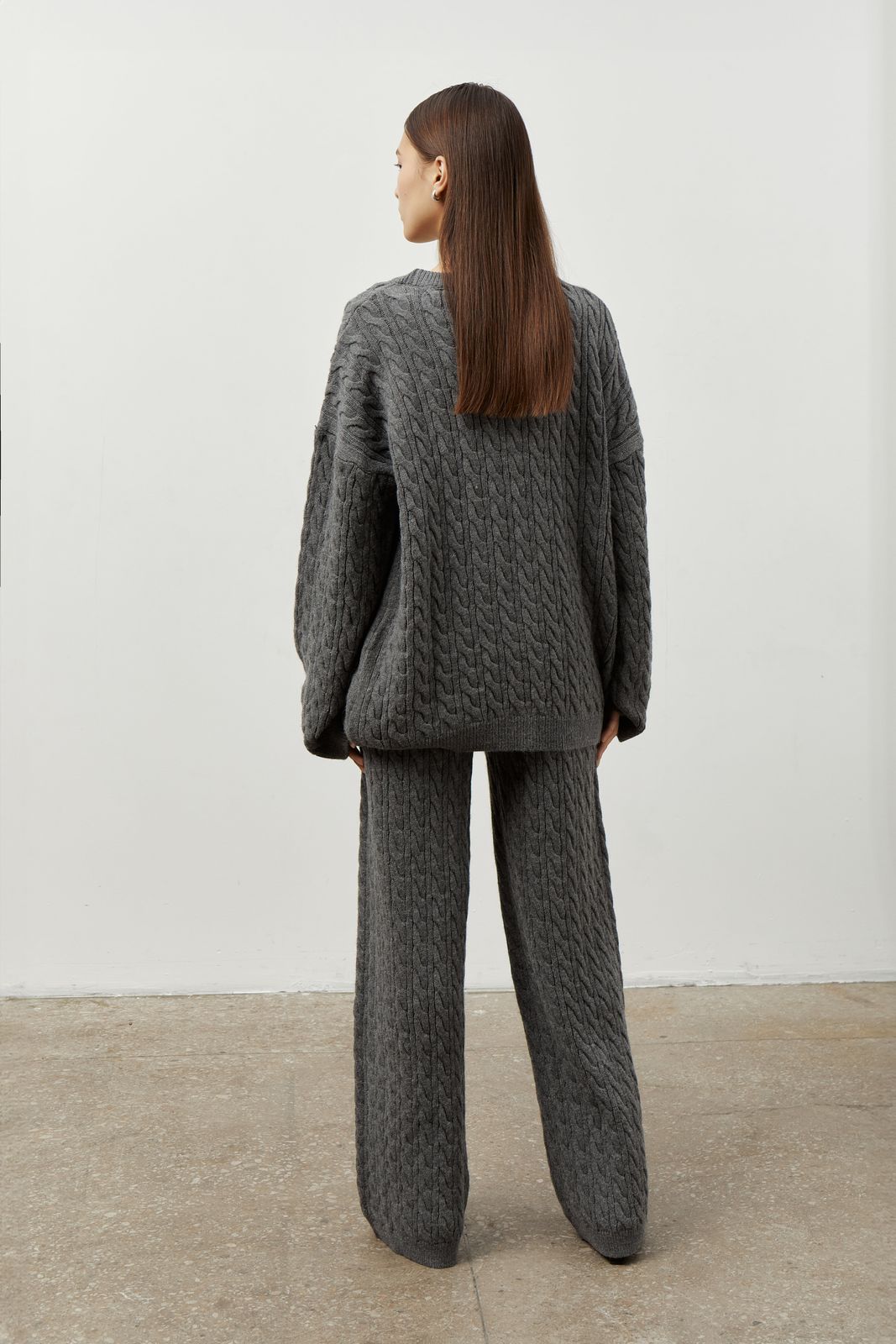 グレー mistreass Long Shaggy Knit Ensemble
