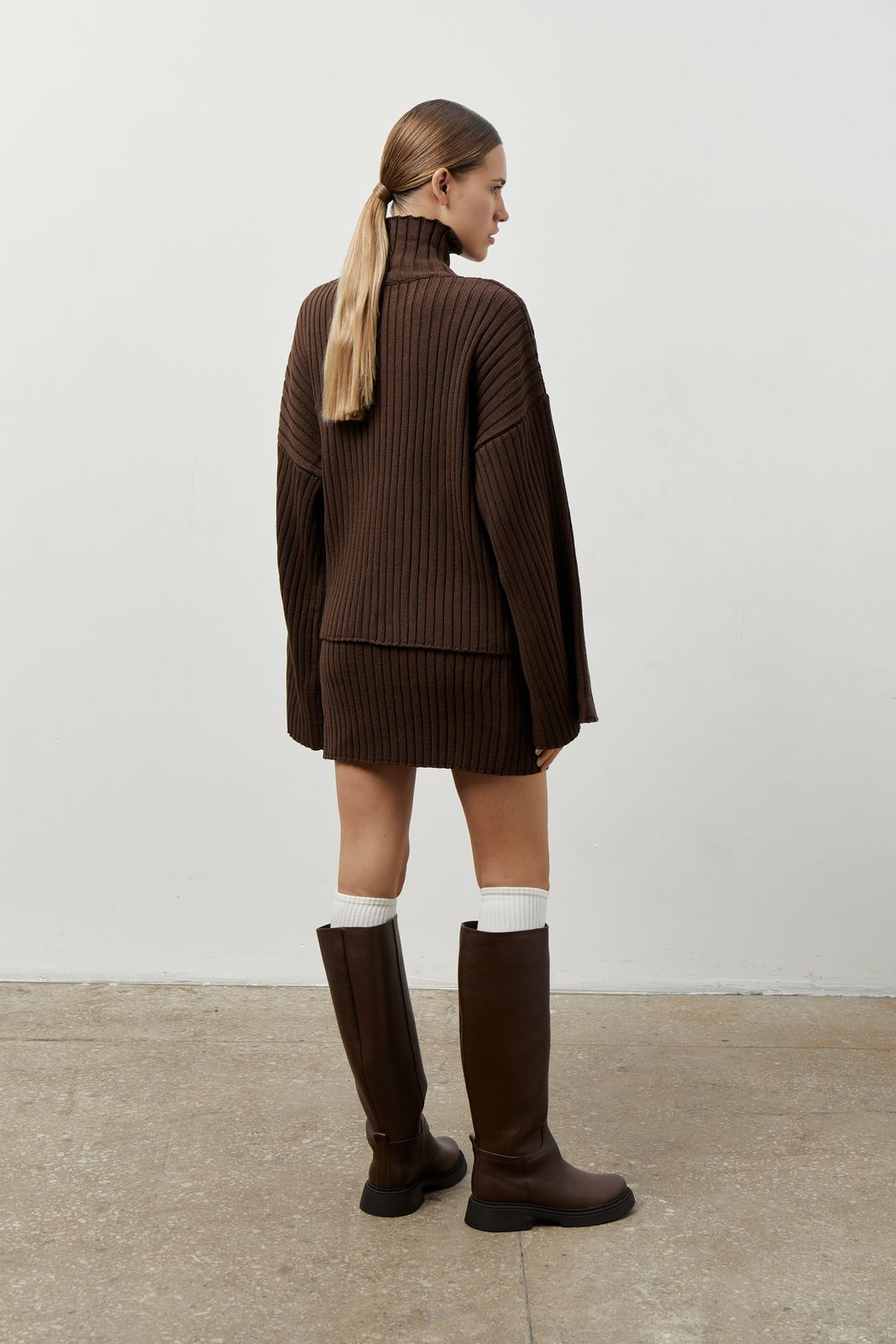 Mocha Perfect Pair Sweater + Skirt Set main image 1