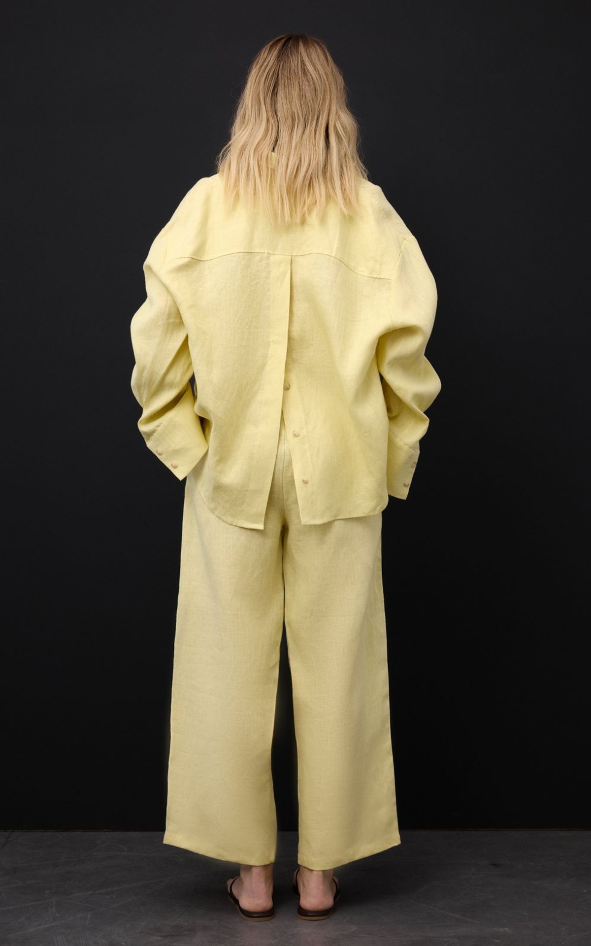 Elastic Waist Linen Pants 