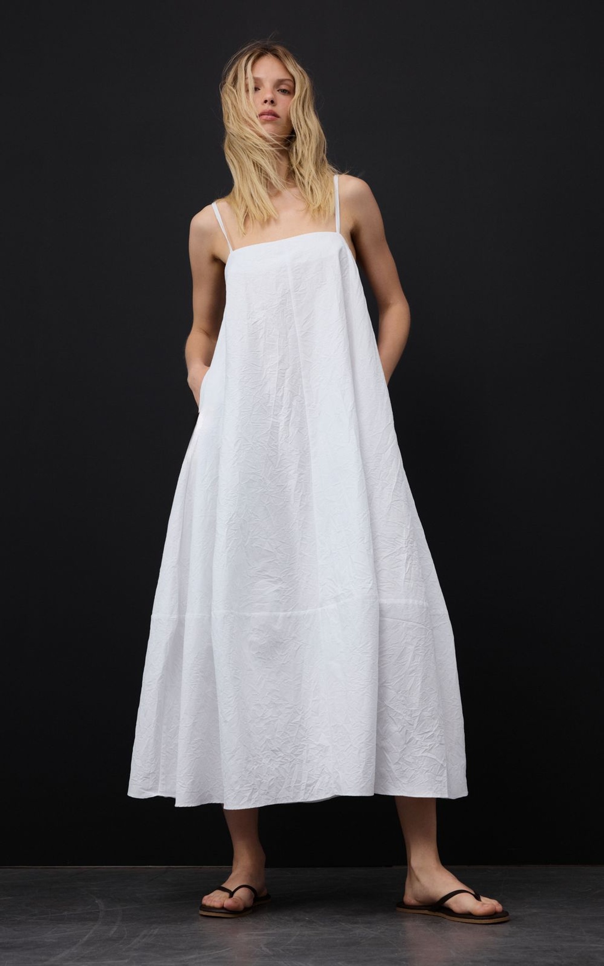 Maxi Cotton Sundress with Thin Straps