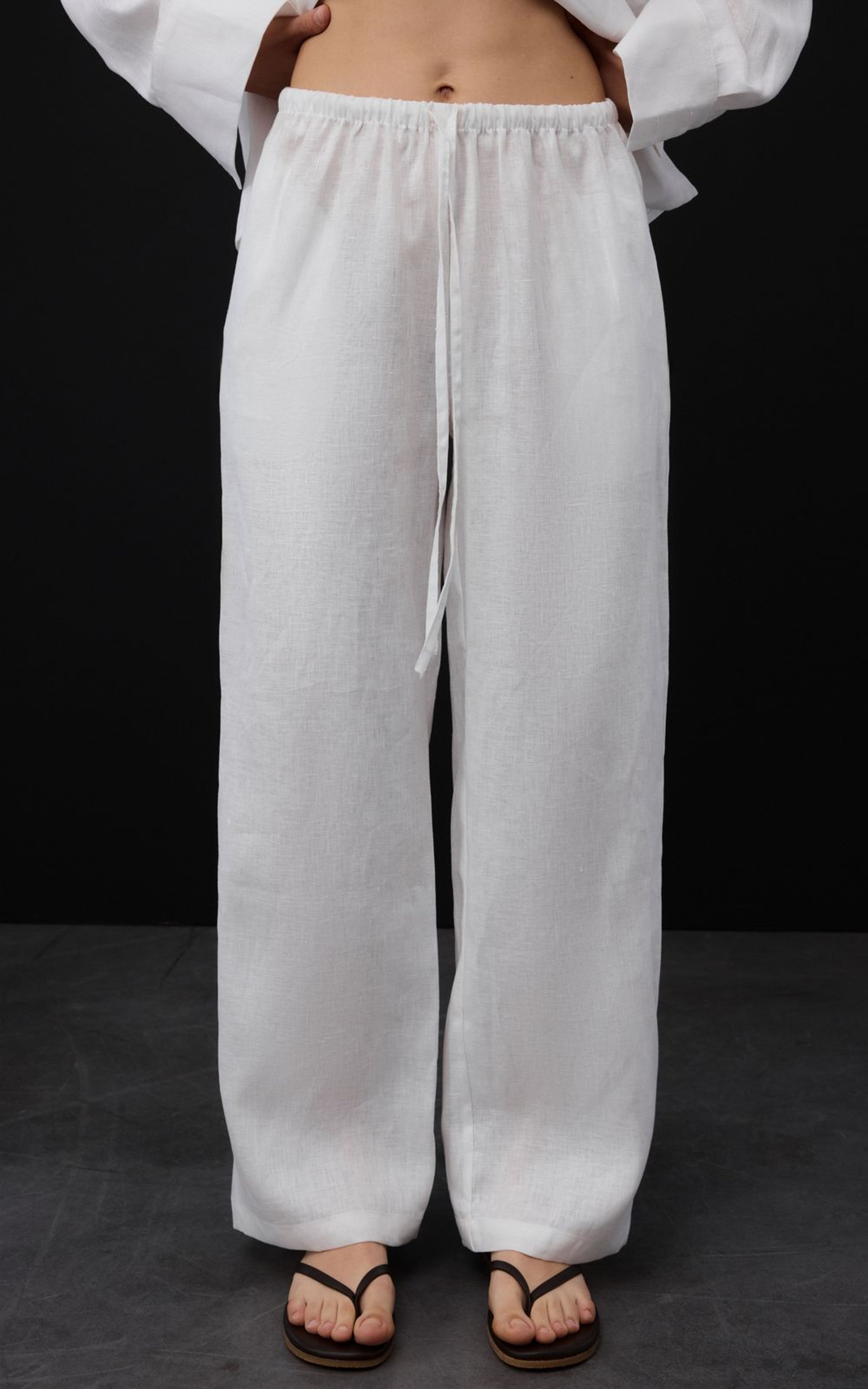 Elastic Waist Hemp Pants