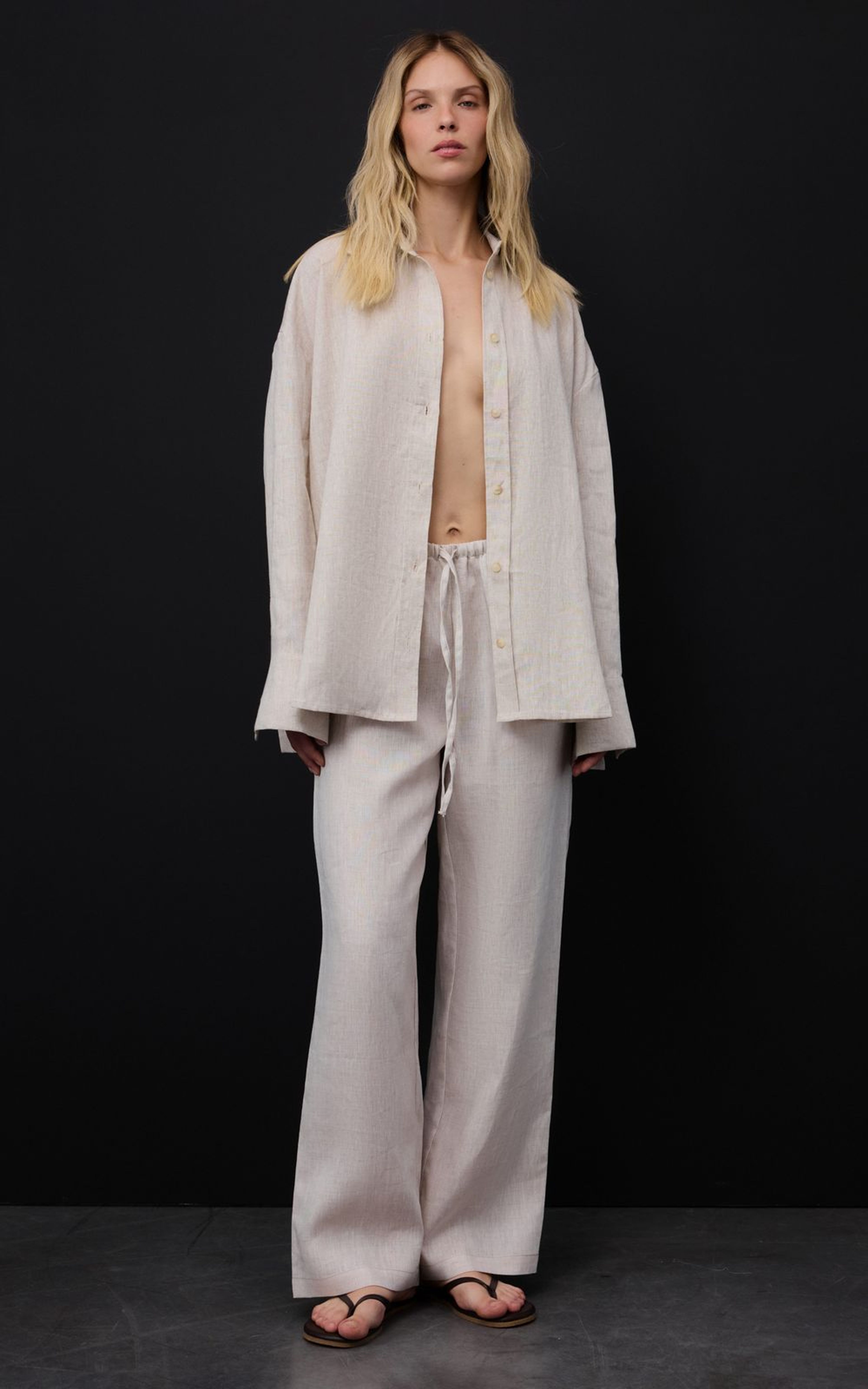 Elastic Waist Hemp Pants