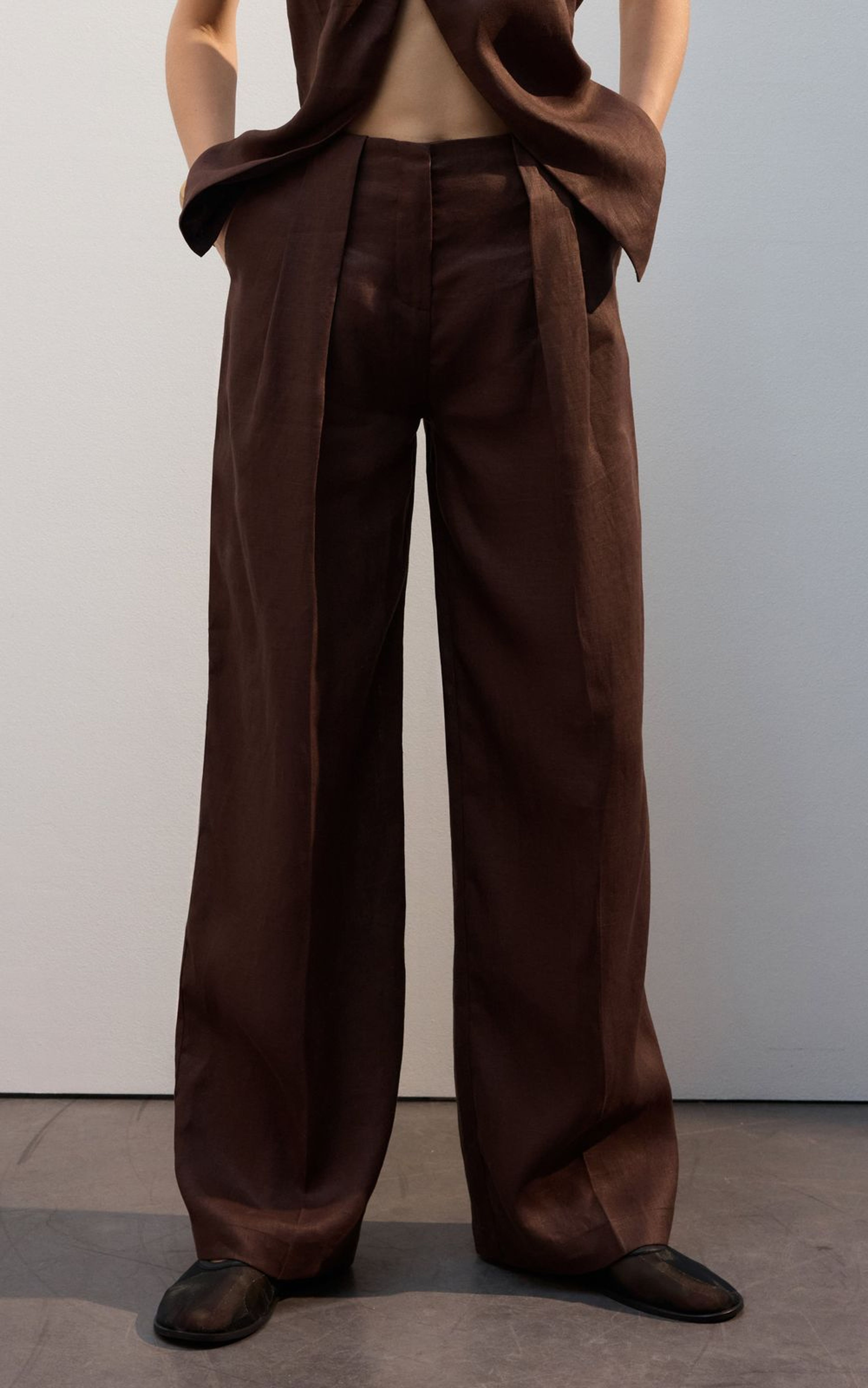 Штани палаццо з середньою посадкою з органічної коноплі