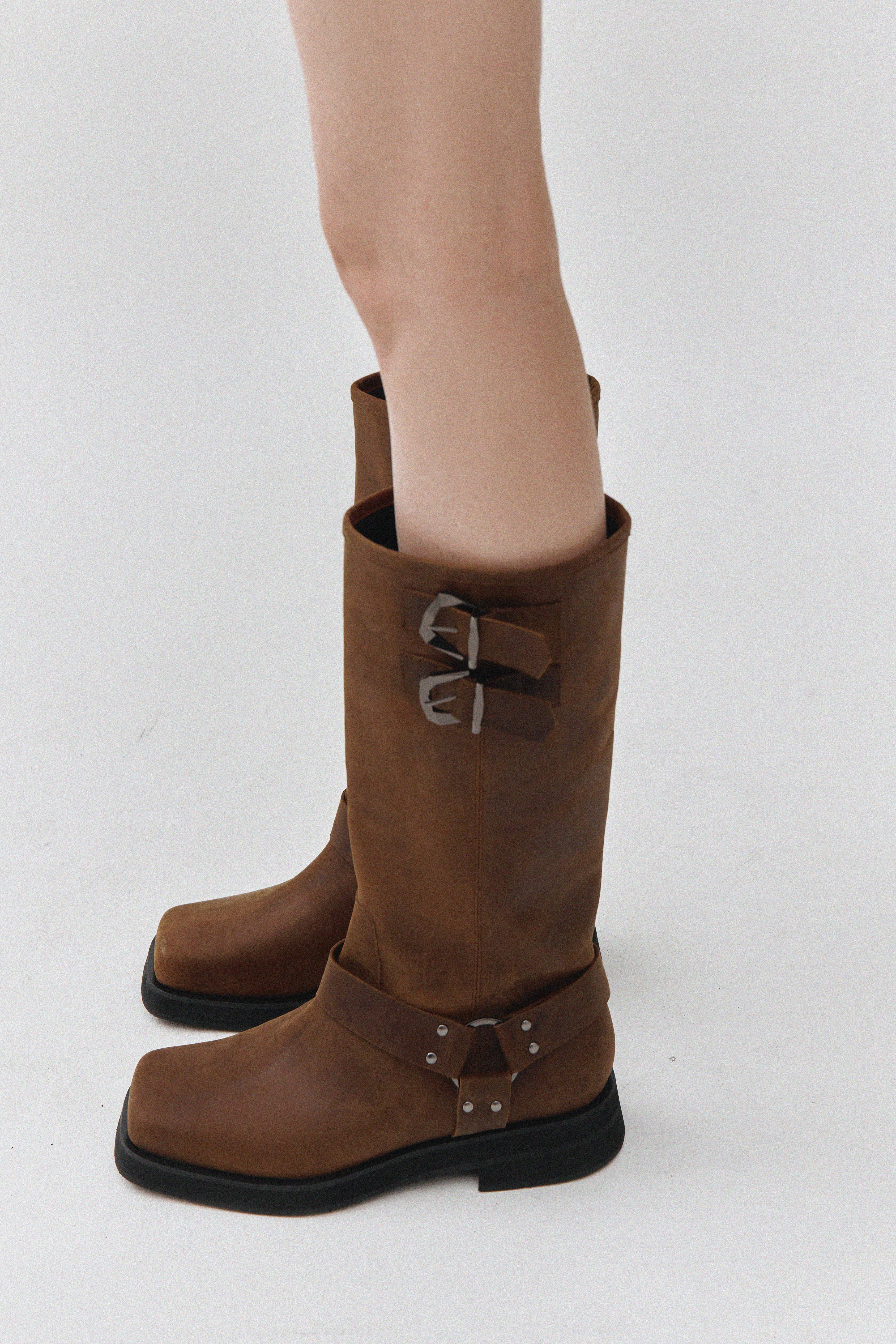 靴 COS LEATHER BIKER BOOTS COS Square Toe Leather Boots | endource
